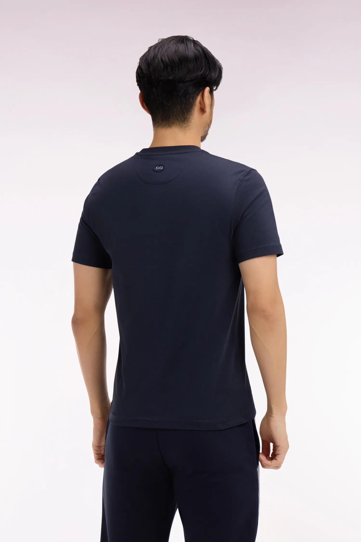 Eden Park 0 Men Short-Sleeved Navy Cotton T-Shirt with Screen Print SKU: E26MAITC0064_BLF Image 04
