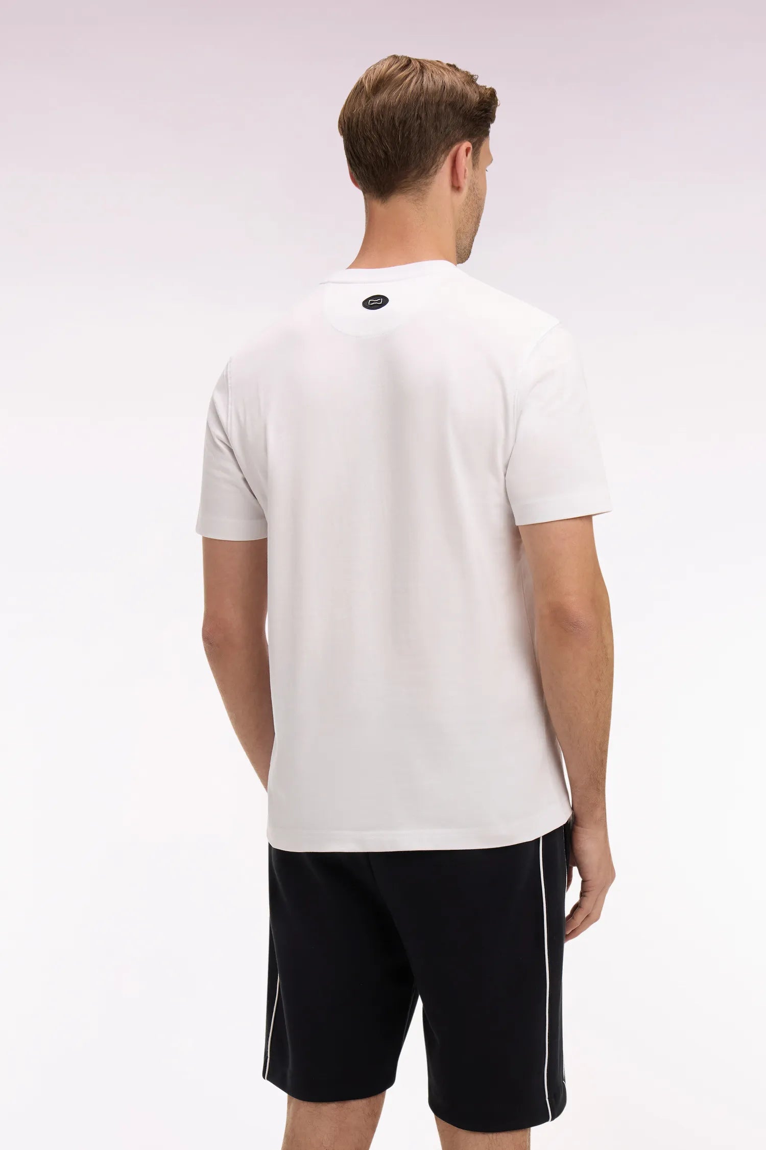 Eden Park 0 Men Short-Sleeved White Cotton T-Shirt with Screen Print SKU: E26MAITC0068_BC Image 04