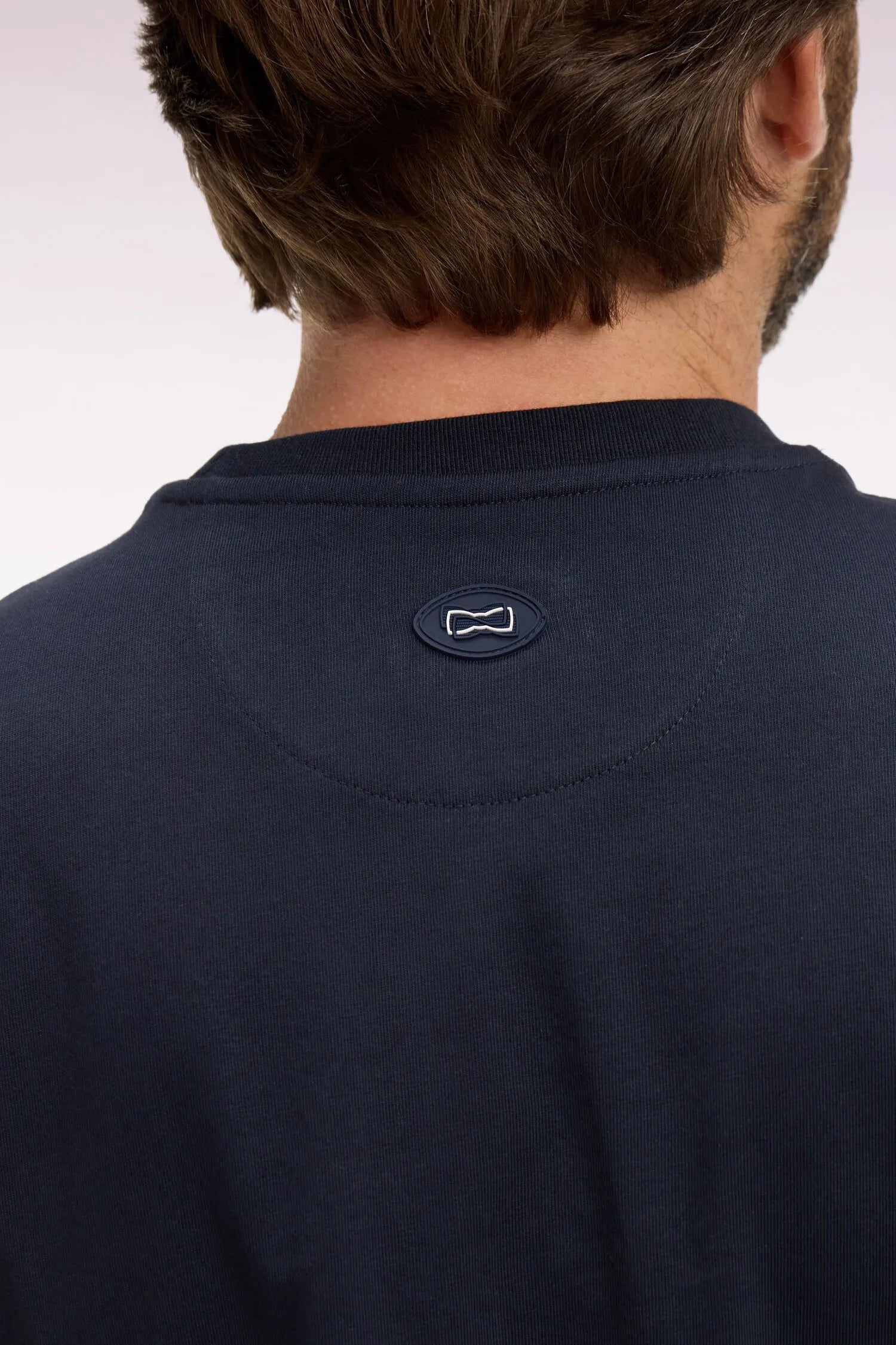 Eden Park 0 Men Short-Sleeved Navy Cotton T-Shirt with Screen Print SKU: E26MAITC0069_BLF Image 03