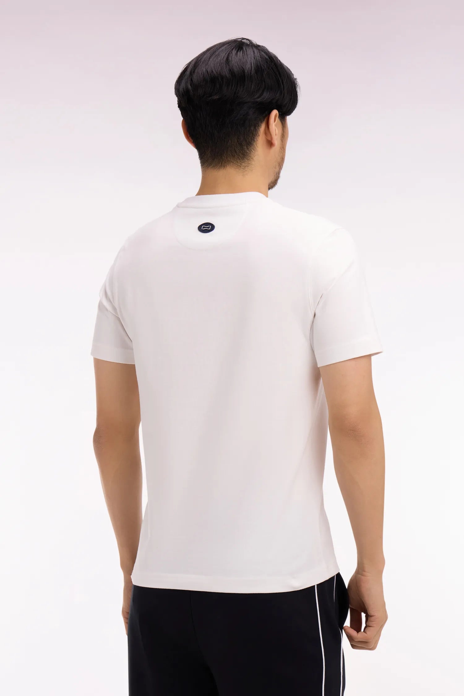 Eden Park 0 Men Short-Sleeved T-Shirt in Ecru Cotton with Screen Print SKU: E26MAITC0069_ECC Image 04