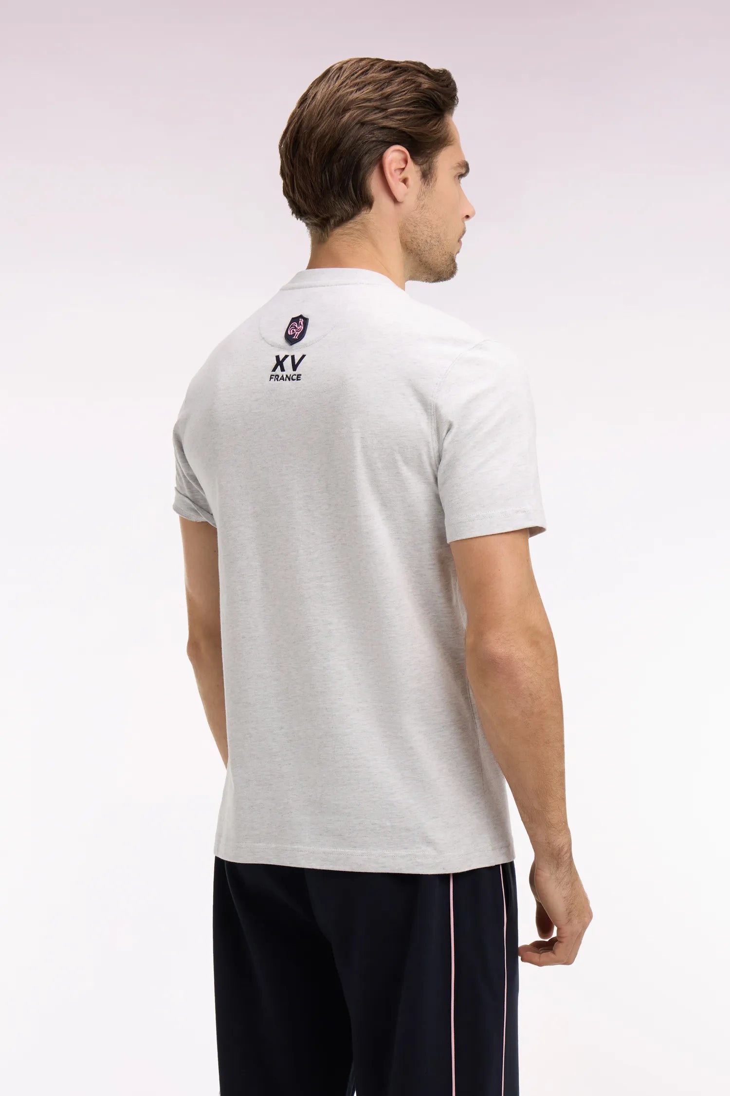 Eden Park 0 Men France XV Short-Sleeved T-Shirt with Screen-Printed Design SKU: E26MAITC0081_GRC7 Image 04
