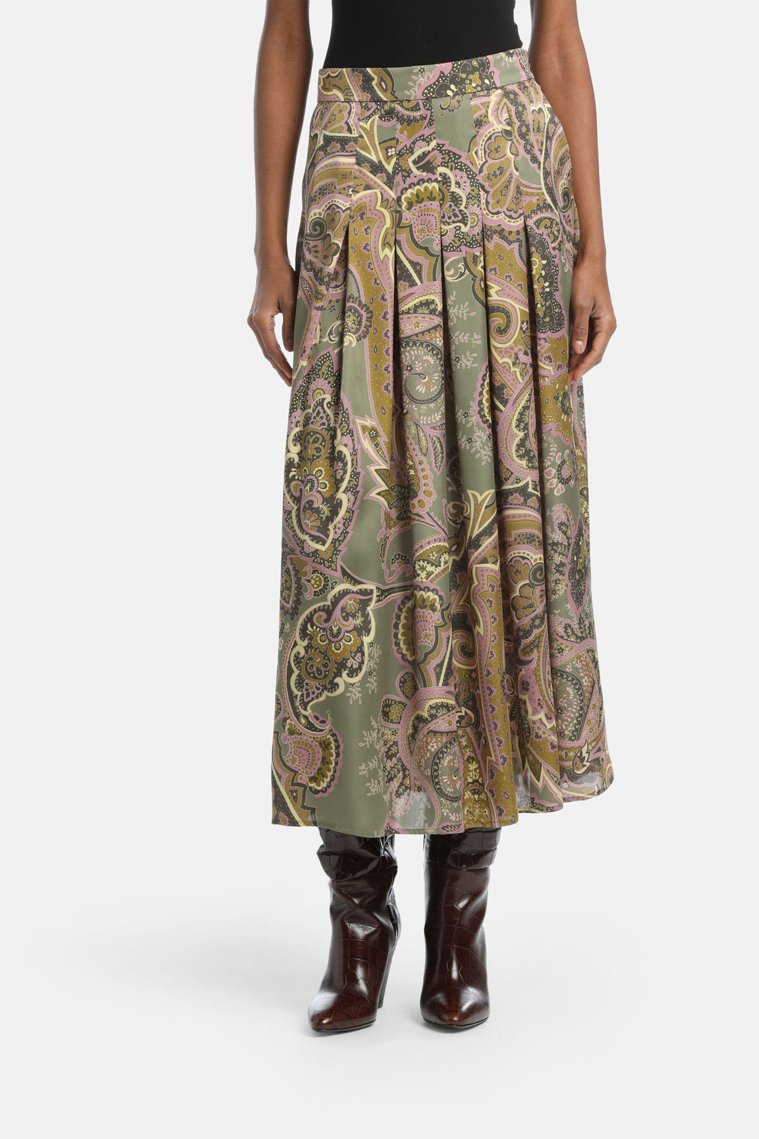 Luisa Spagnoli_Var Verde Rosa_Fabbro - Pleated Skirt_FABBRO_3982_02