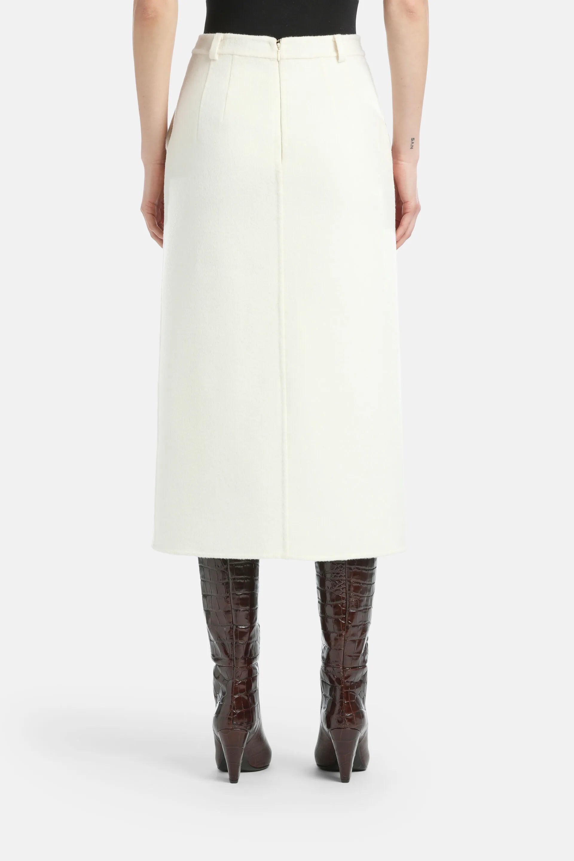 Luisa Spagnoli_Cream_Fattura - Wool-Blend Skirt_FATTURA A_0202_03