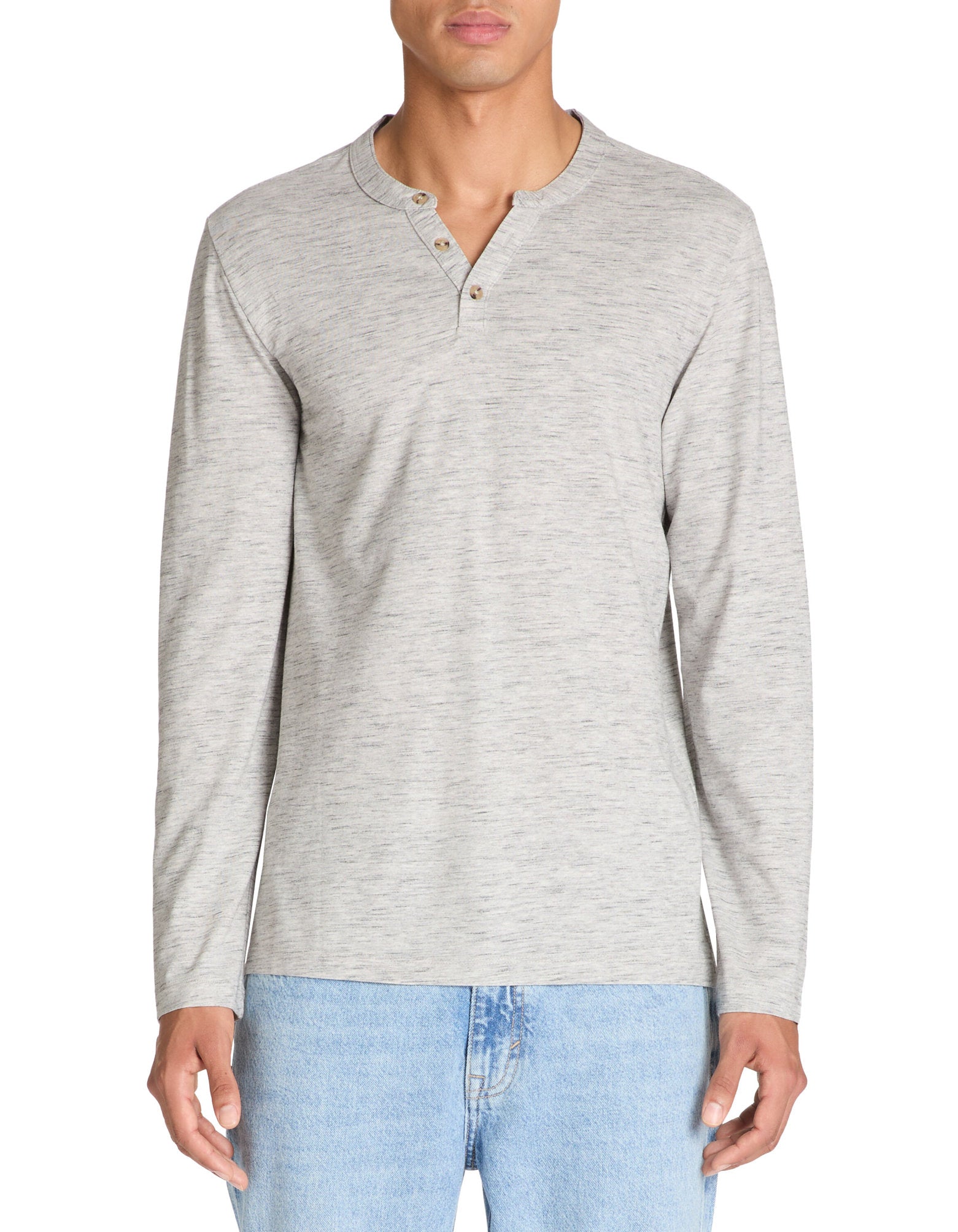 Celio_Grey T-Shirt Straight Cotton Blend Long Sleeves_FEGETIML_FLY GREY_01
