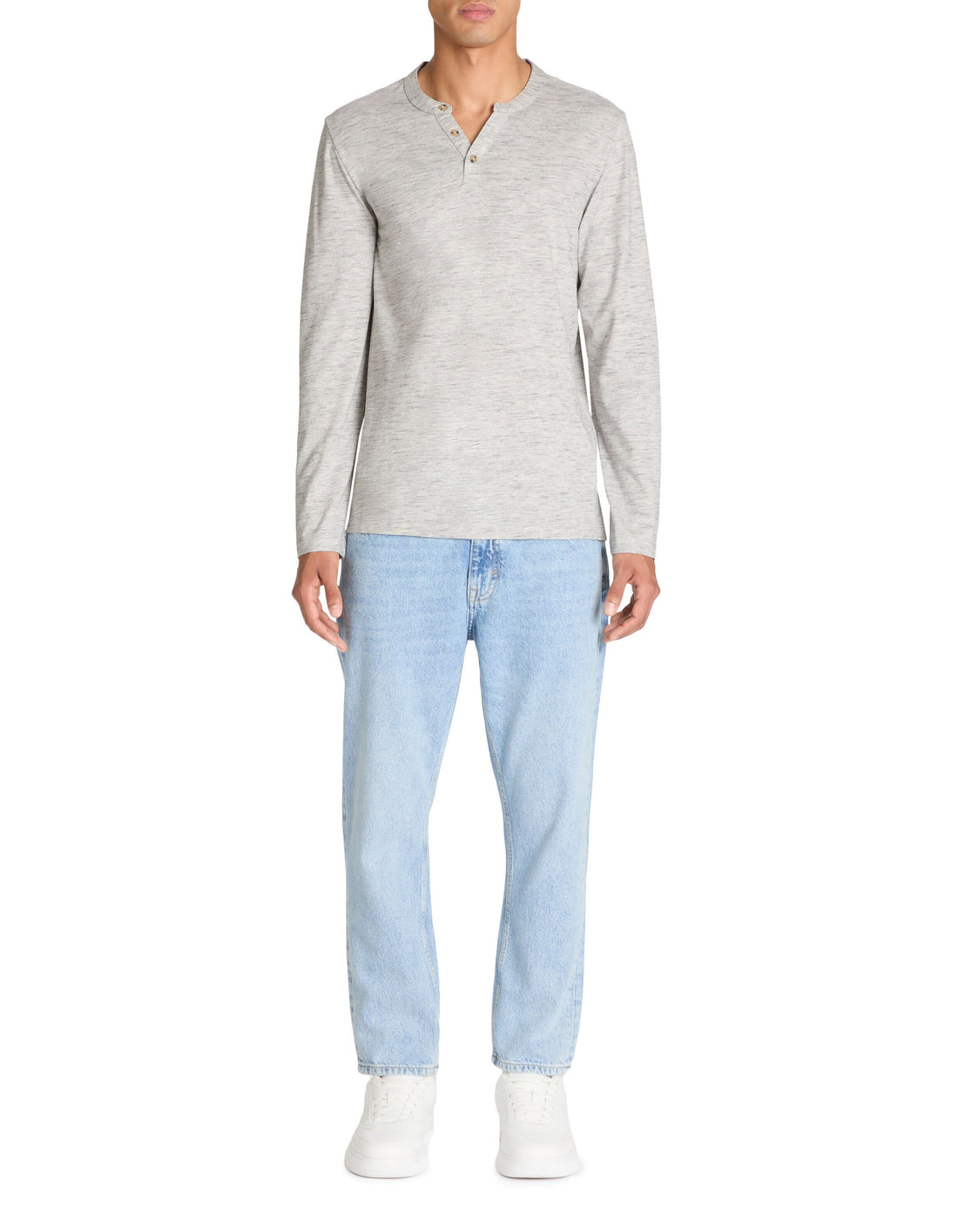 Celio_Grey T-Shirt Straight Cotton Blend Long Sleeves_FEGETIML_FLY GREY_02