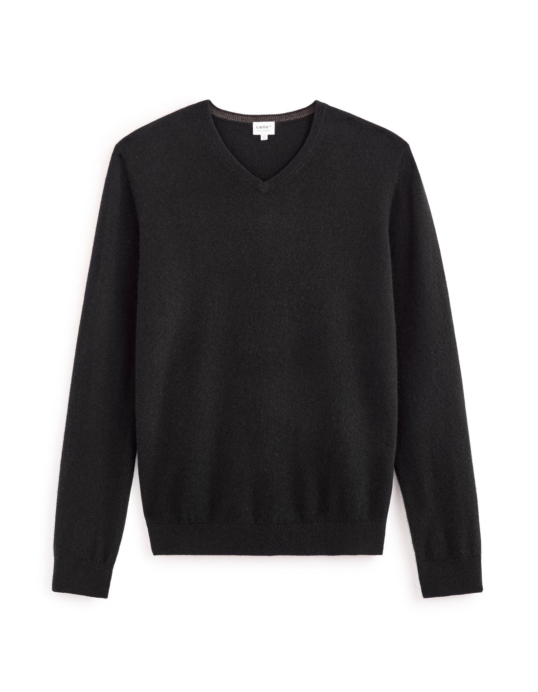 Celio_Black 100% Cashmere V-Neck Sweater_FEMIRVE_BLACK_01