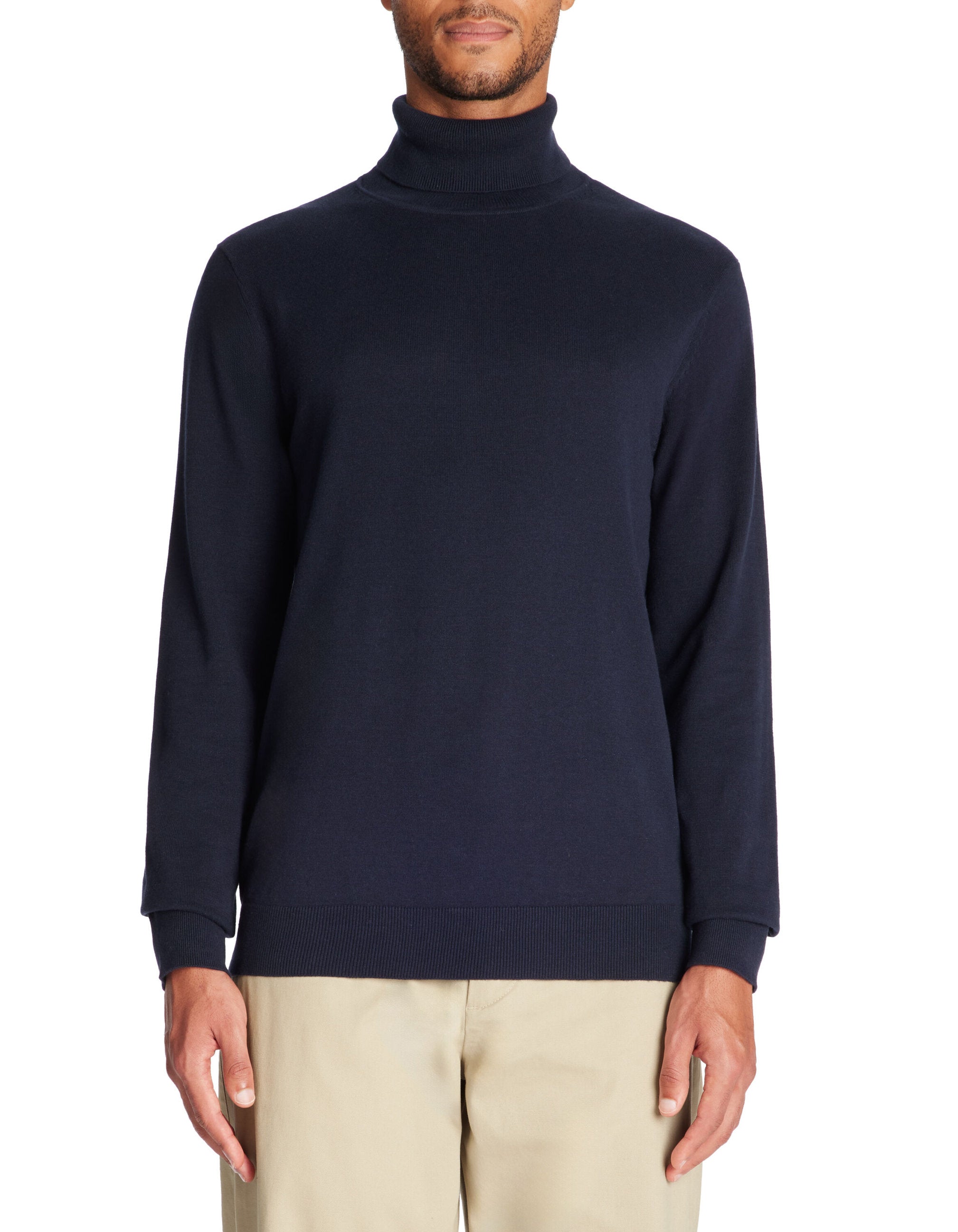 Celio_Navy 100% Cotton Turtleneck Sweater_FEROLL_NAVY_01