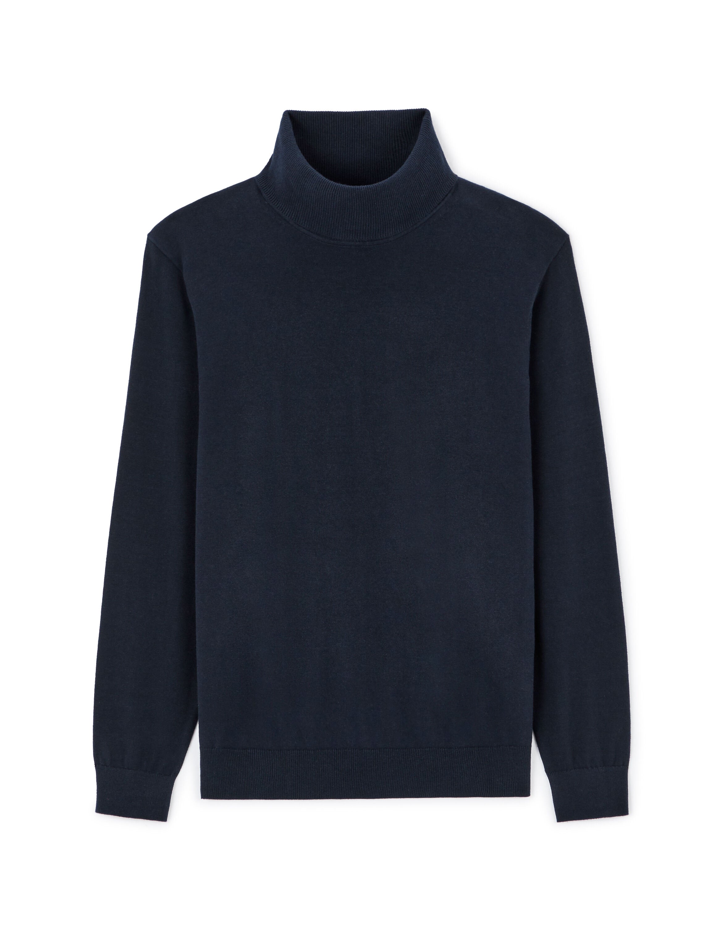 Celio_Navy 100% Cotton Turtleneck Sweater_FEROLL_NAVY_04