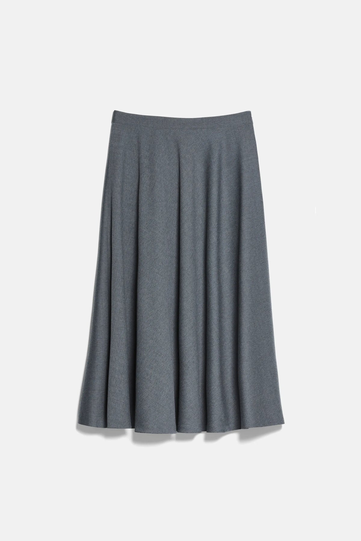 Luisa Spagnoli Grigio Melange Women Ferriera - Flared Midi Skirt SKU: FERRIERA_0813 Image 05
