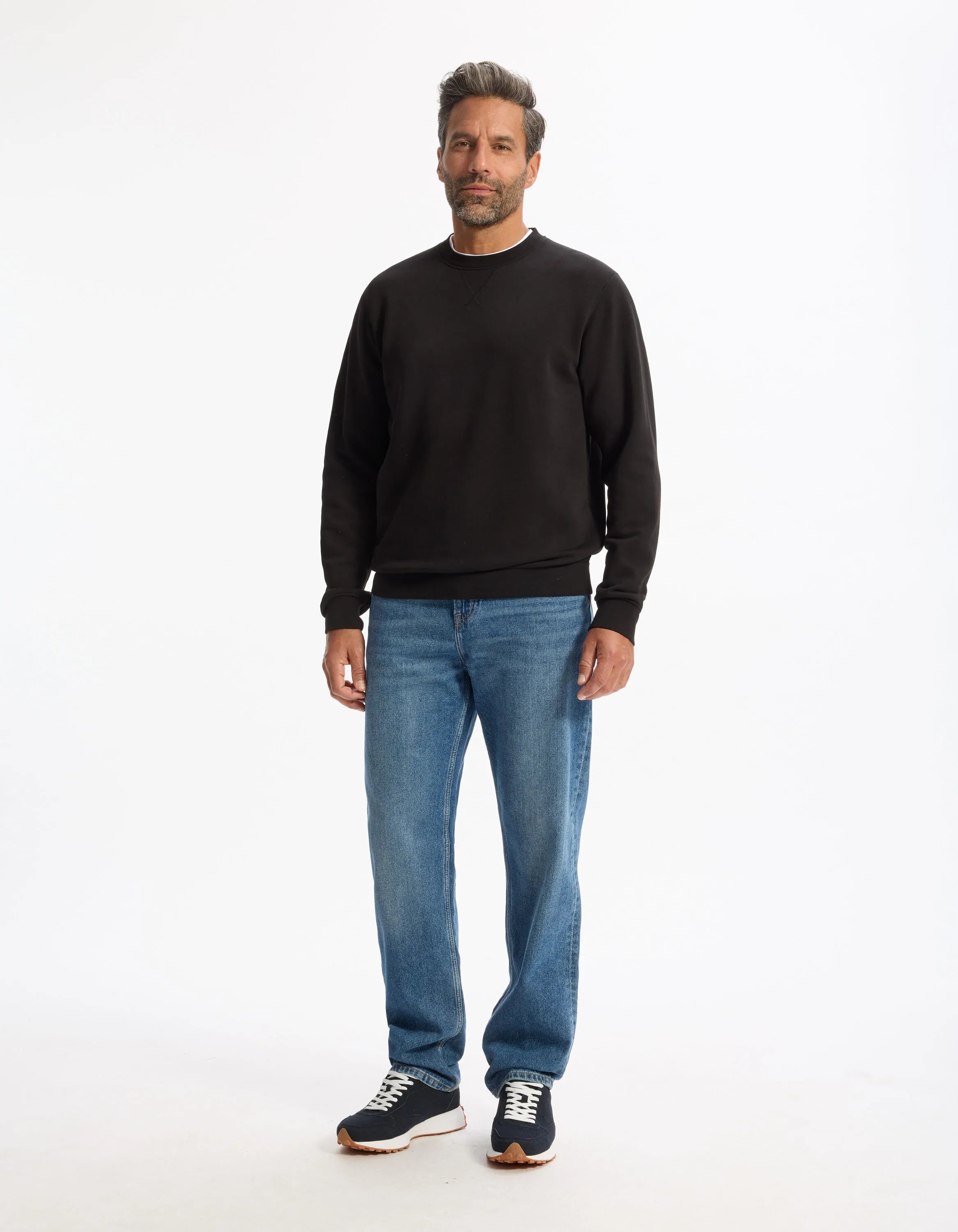 Celio_Black_Regular Round Neck Sweatshirt 100% Cotton_FESEVEN_BLACK_02