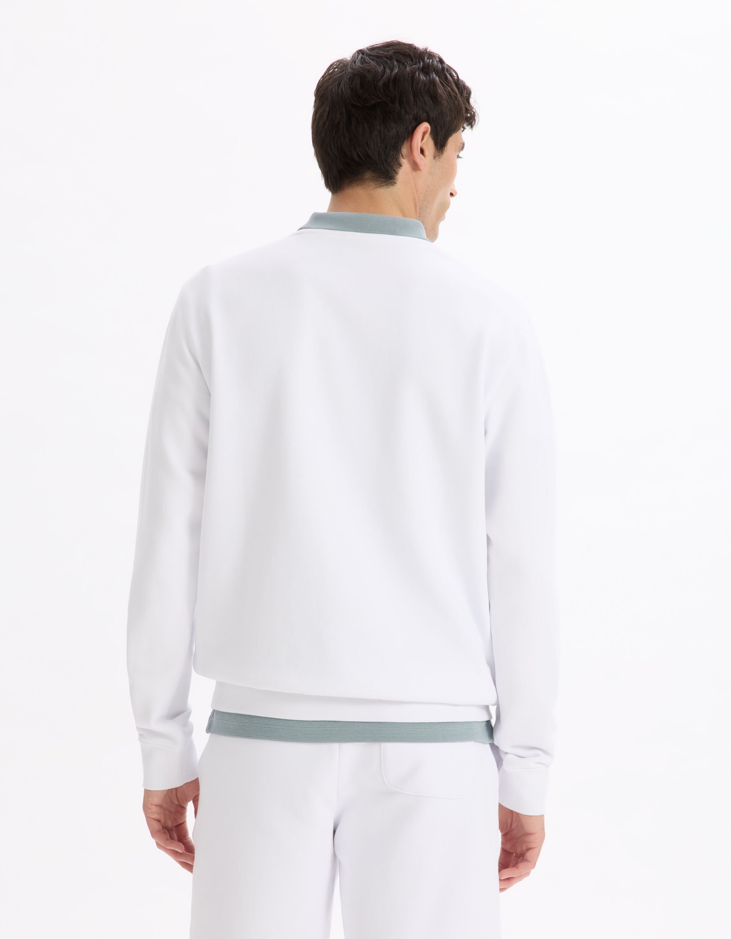 Celio_White Regular Round Neck Sweatshirt 100% Cotton_FESEVEN_OPTICAL WHITE_03