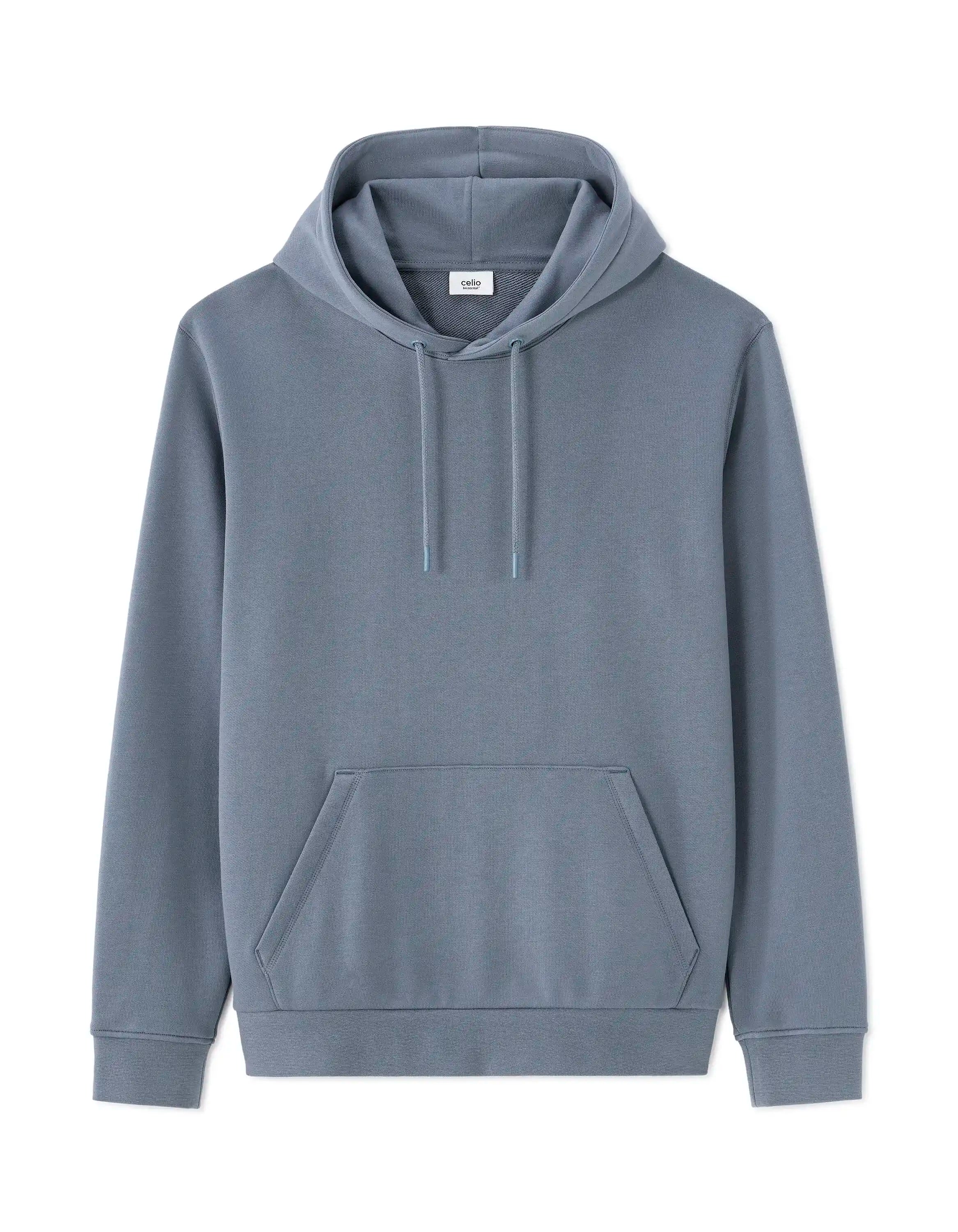 Celio_Denim Blue_Regular Hooded Sweatshirt 100% Cotton_FESIX_DENIM BLUE_05