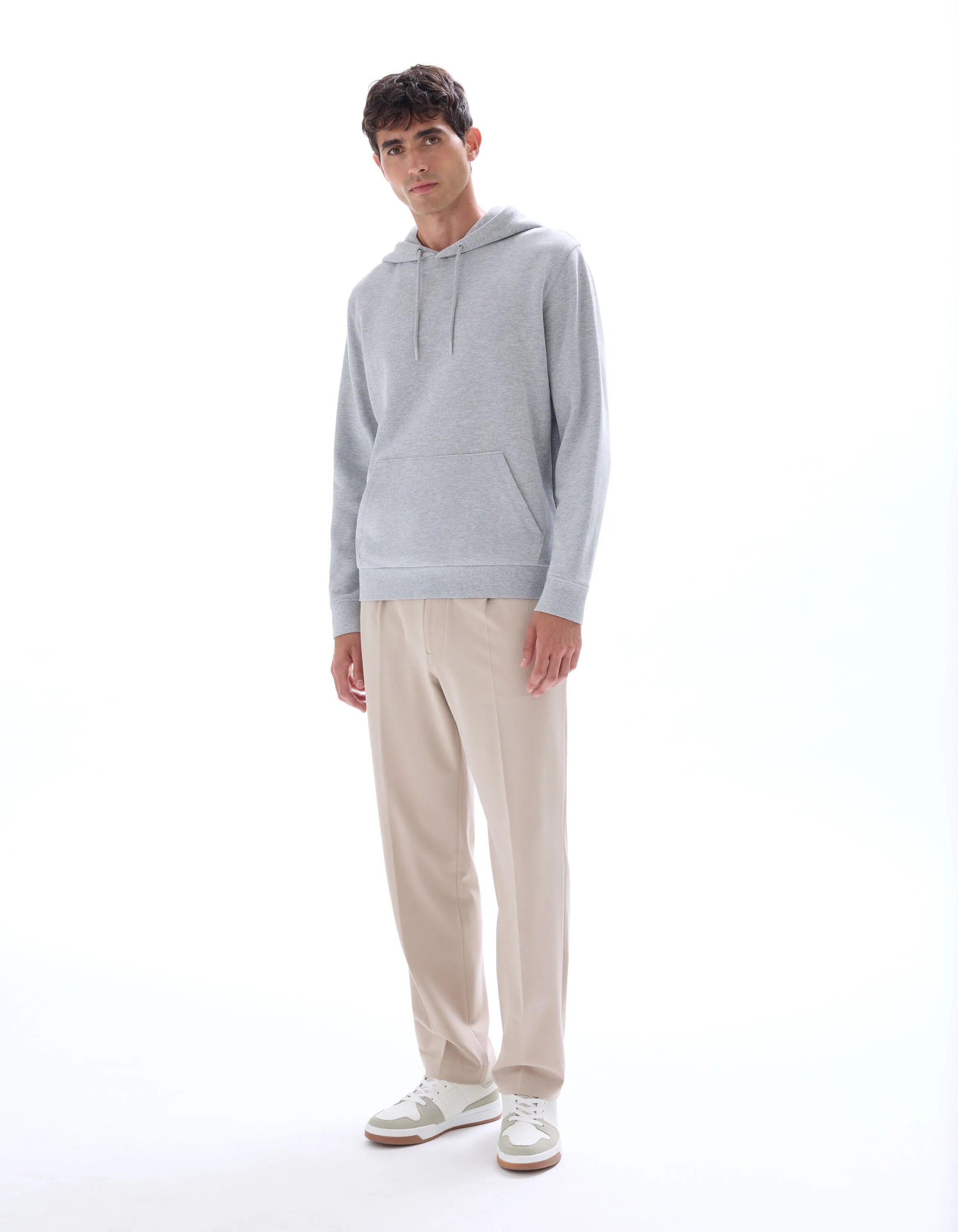 Celio_Heather Grey_Regular Cotton Blend Hoodie_FESIX_HEATHER GREY_02