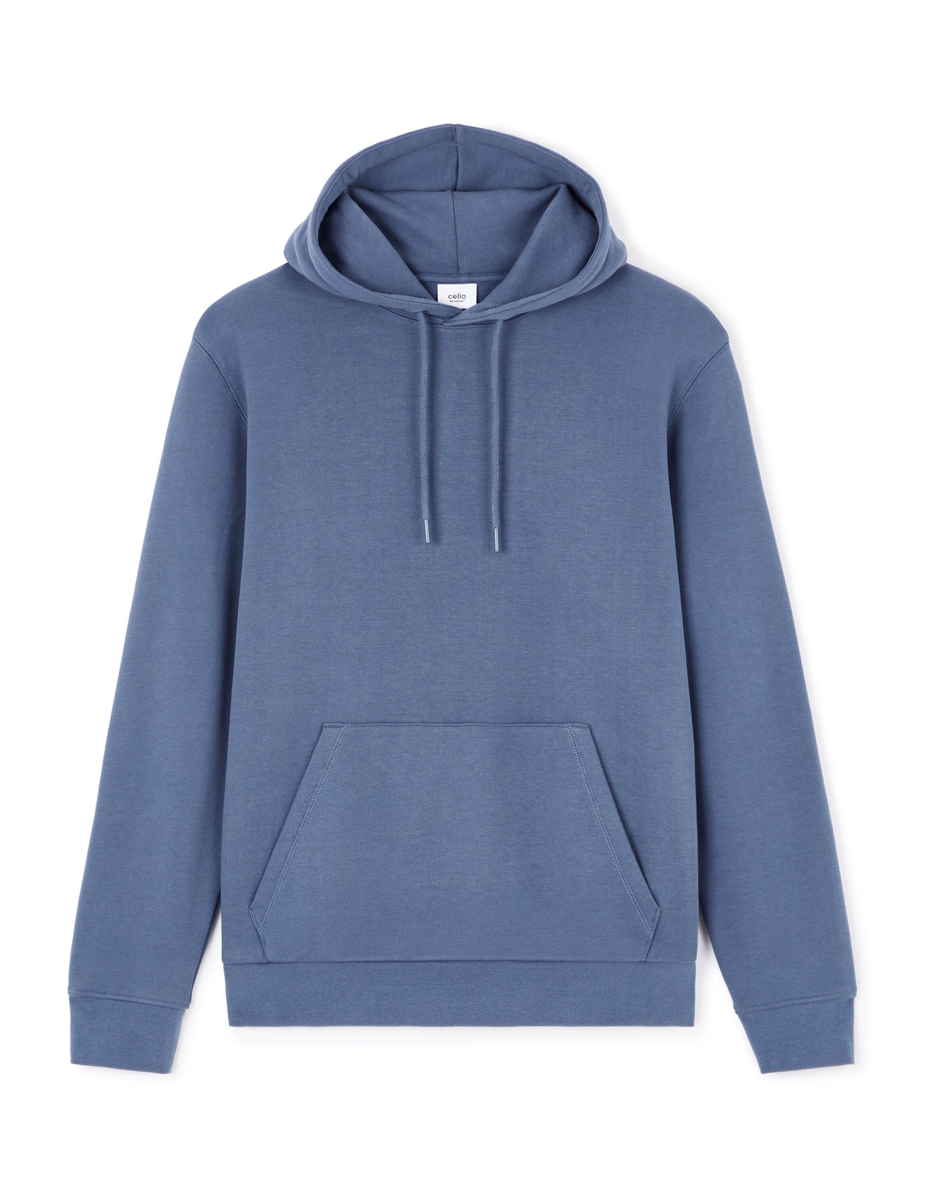 Celio_Blue Regular Hooded Sweatshirt 100% Cotton_FESIX_LIGHT BLUE STONE_04