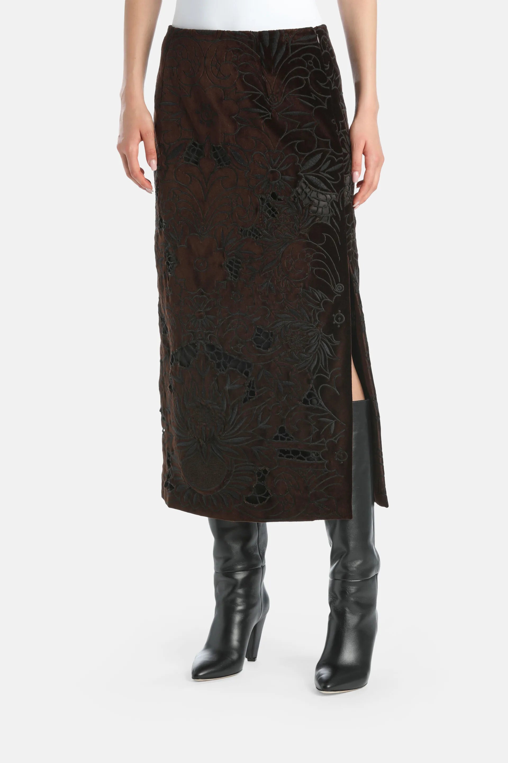 Luisa Spagnoli_Black_Fisarmonica - Elegant Midi Skirt_FISARMONICA_0998_02