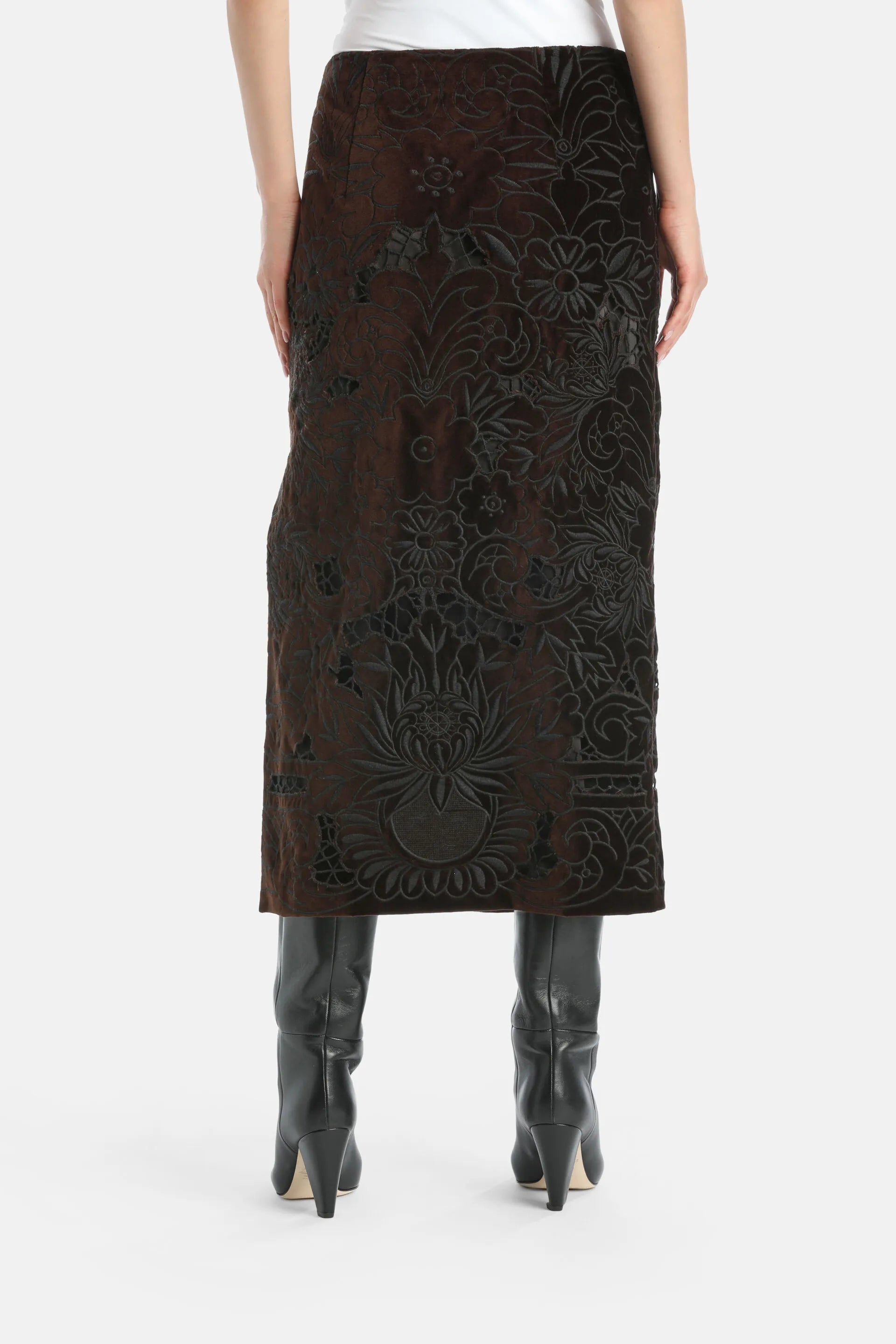 Luisa Spagnoli_Black_Fisarmonica - Elegant Midi Skirt_FISARMONICA_0998_03
