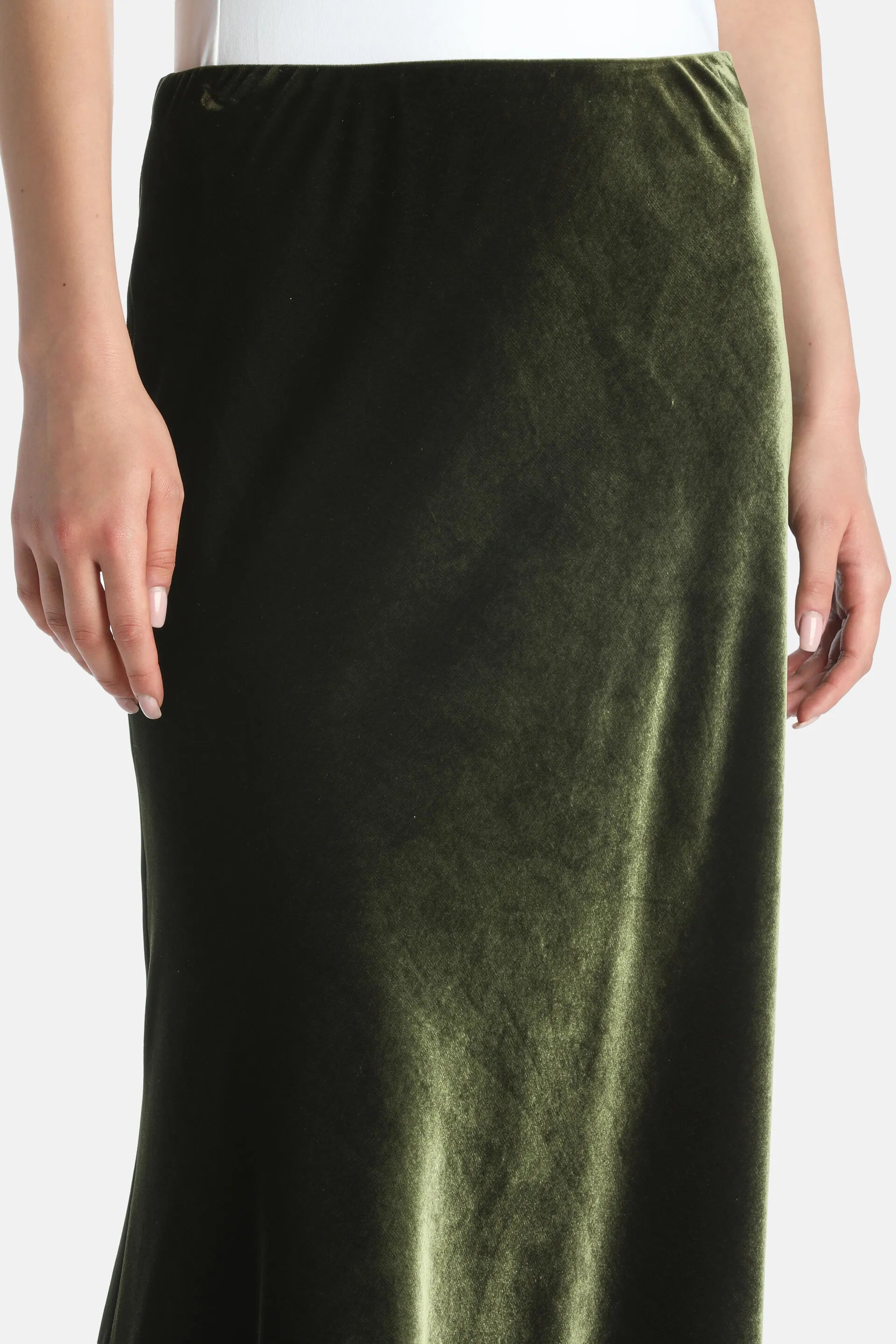 Luisa Spagnoli_Green_Fonduta - Elegant Midi Skirt_FONDUTA_1741_03