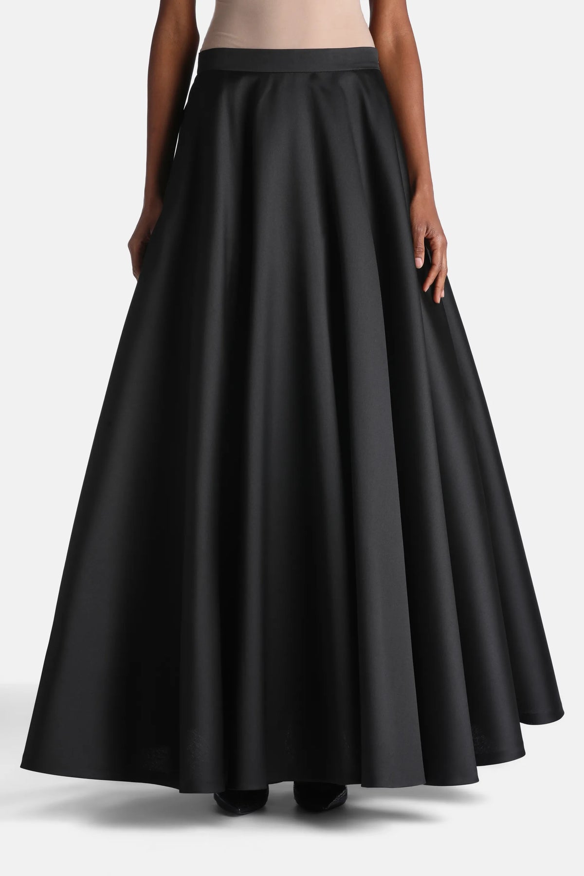 Luisa Spagnoli Nero Women Formato Satin Maxi Skirt - Fashion Show SKU: FORMATO_0101 Image 01
