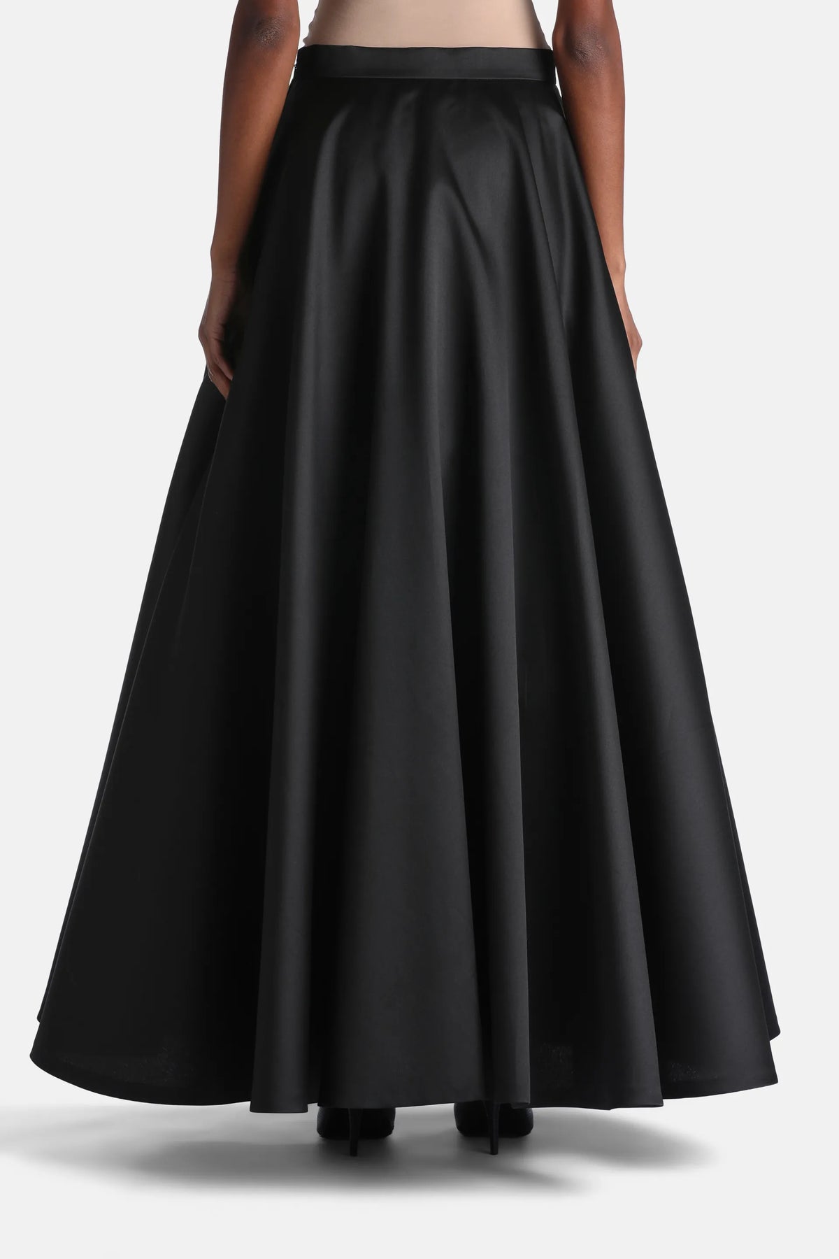 Luisa Spagnoli Nero Women Formato Satin Maxi Skirt - Fashion Show SKU: FORMATO_0101 Image 02