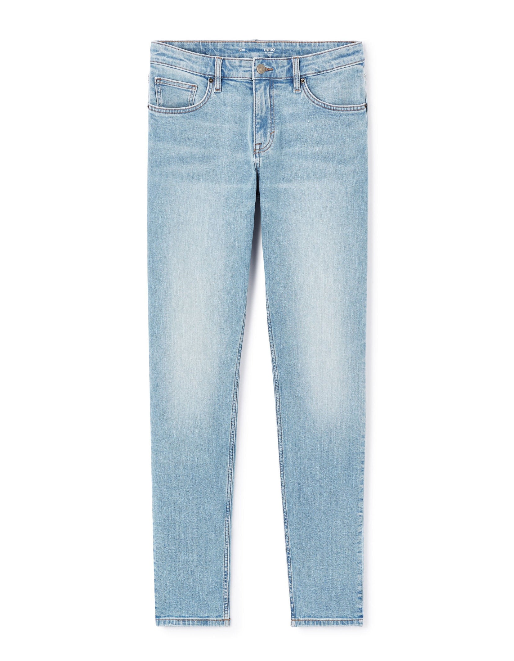 Celio_100% Cotton Stretch C25 Slim Jeans - Light Blue_FOSLIM_BLEACHED E25_03
