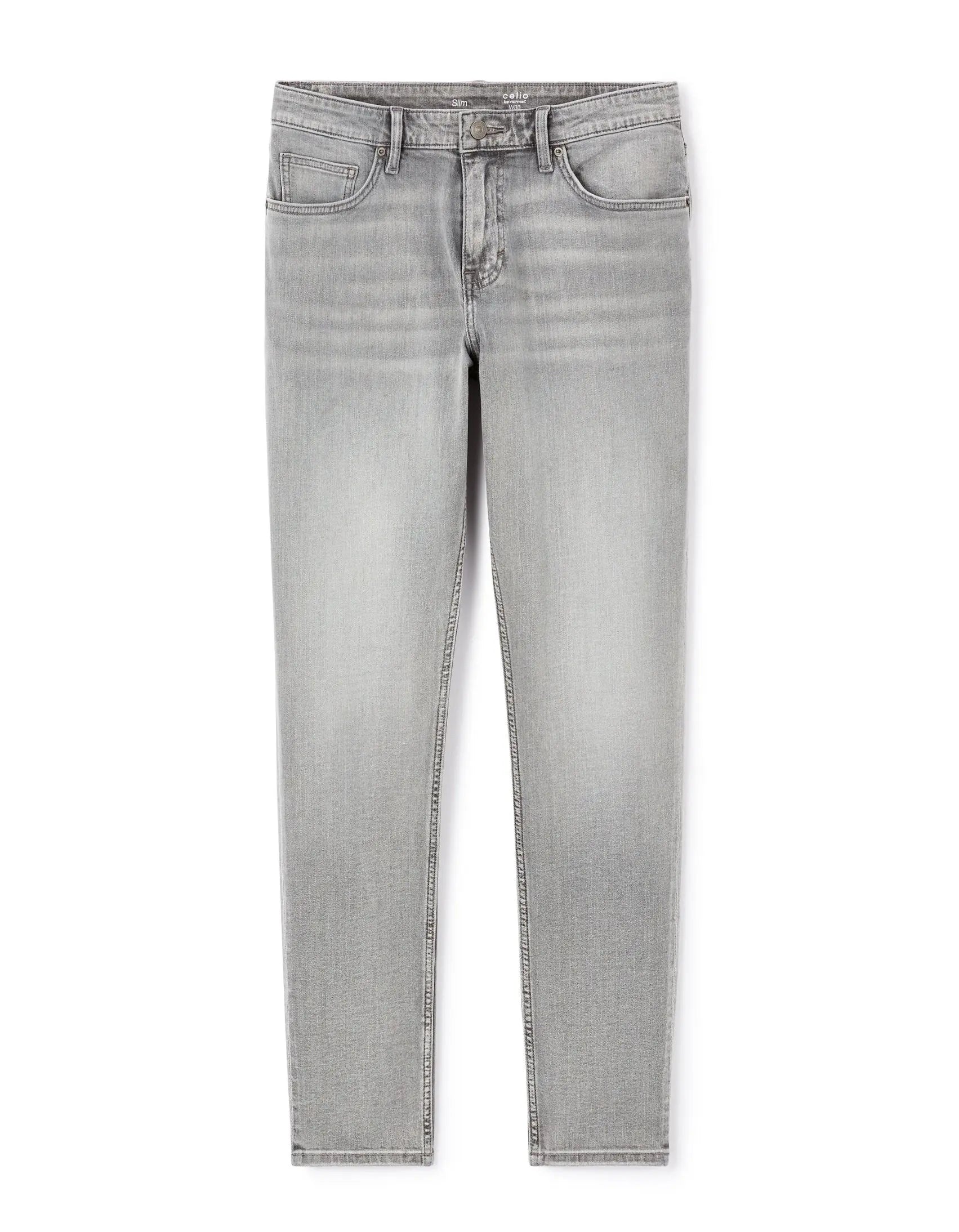Celio_C25 Slim Stretch Cotton Jeans - Gray_FOSLIM_LIGHT GREY E25_03