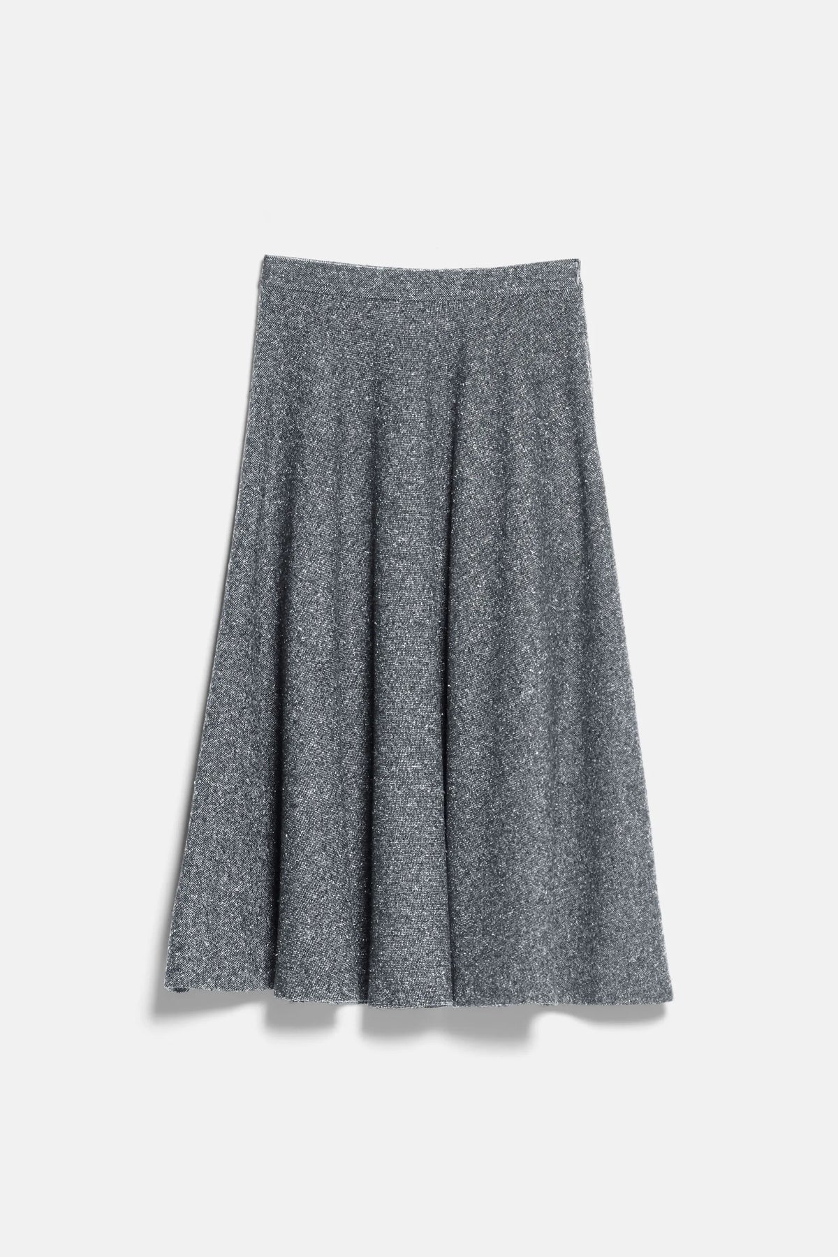 Luisa Spagnoli Var Grigio Panna Women Frazione - Flared BouclŽ Midi Skirt SKU: FRAZIONE_3331 Image 04