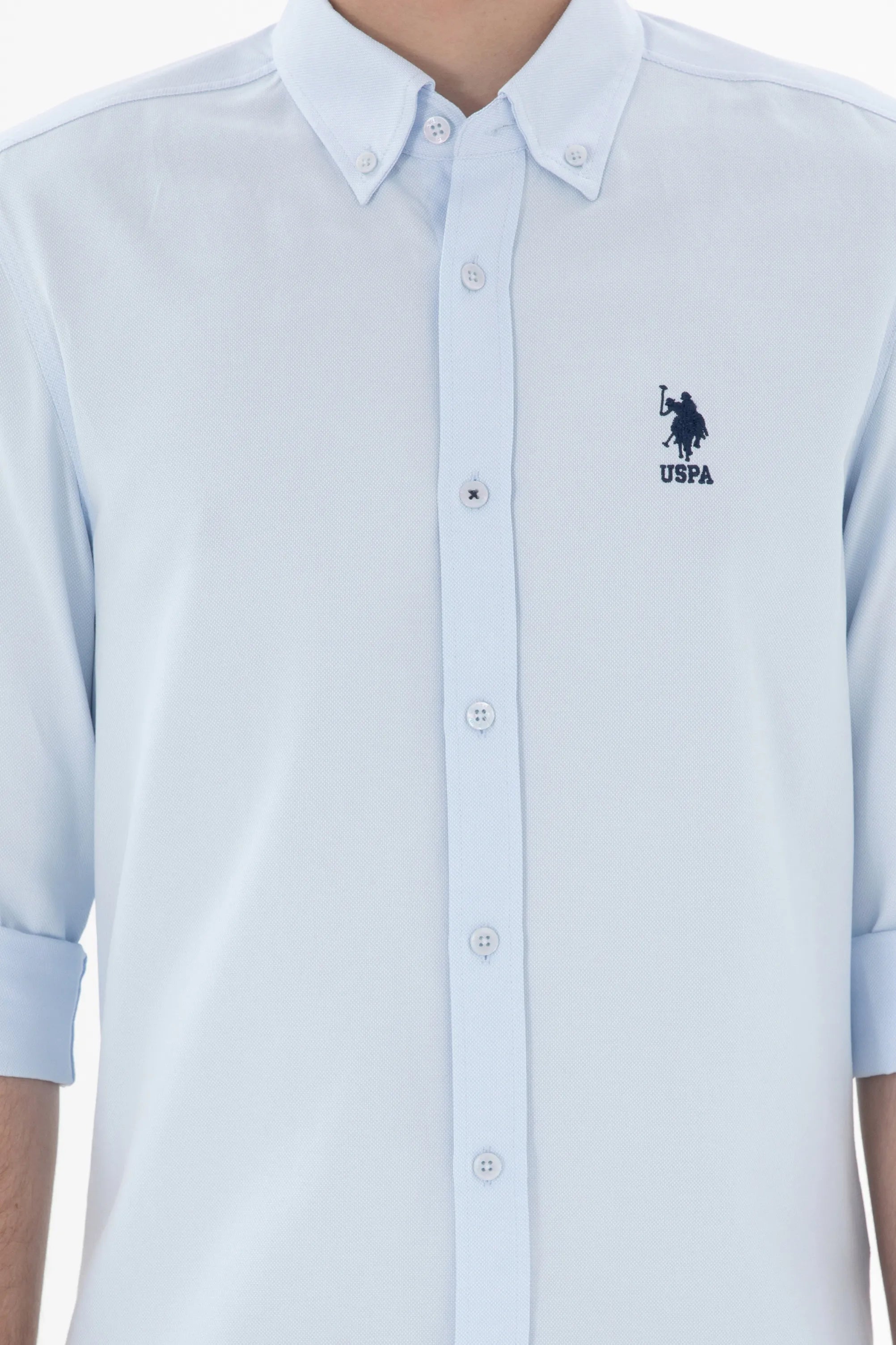 U.S. Polo Assn. Blue Men Light Blue Shirt Long Sleeve SKU: G081GL0040 2083841_VR003 Image 06