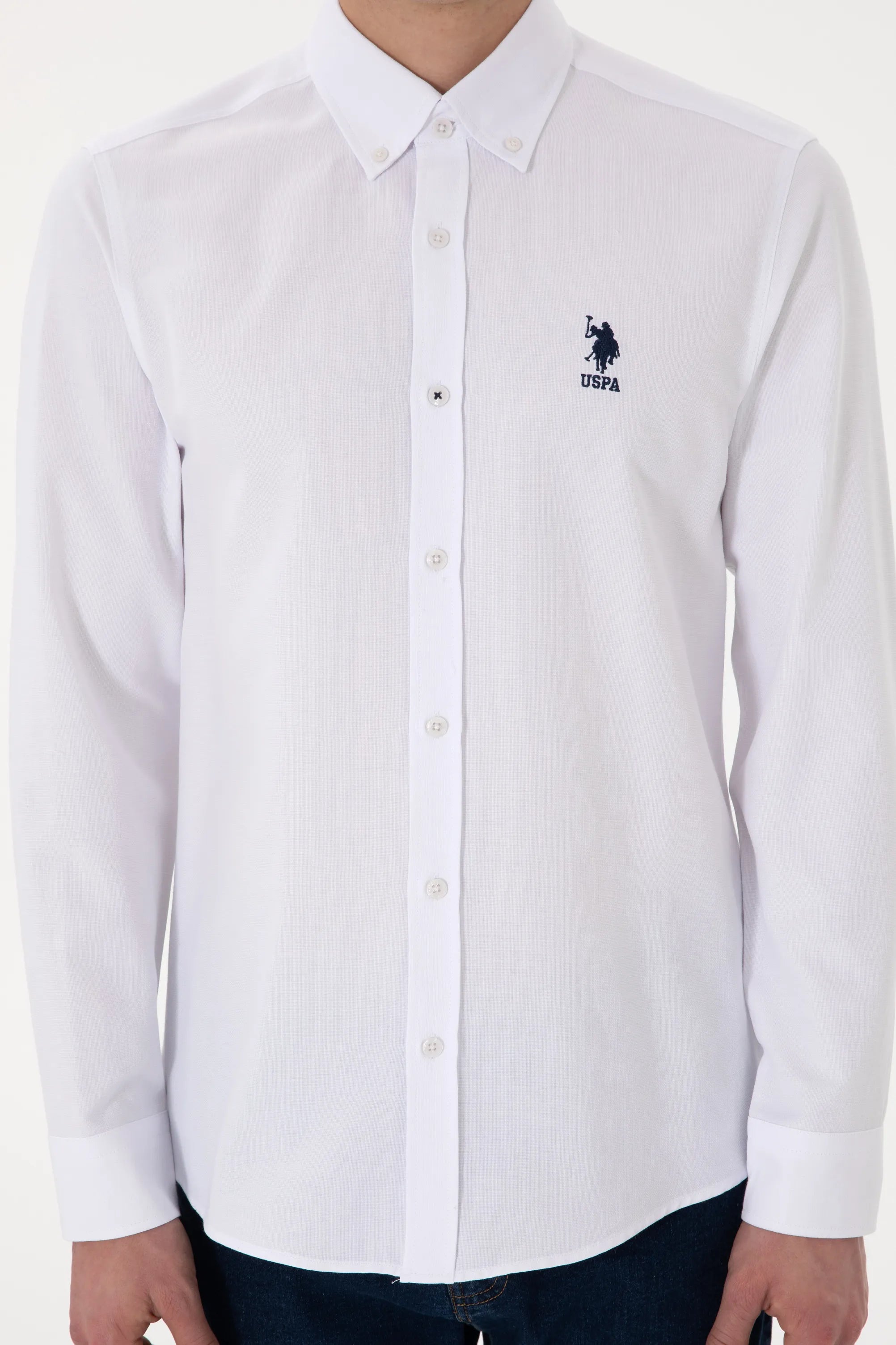 U.S. Polo Assn. White Men White Shirt Long Sleeve SKU: G081GL0040 2083841_VR013 Image 06