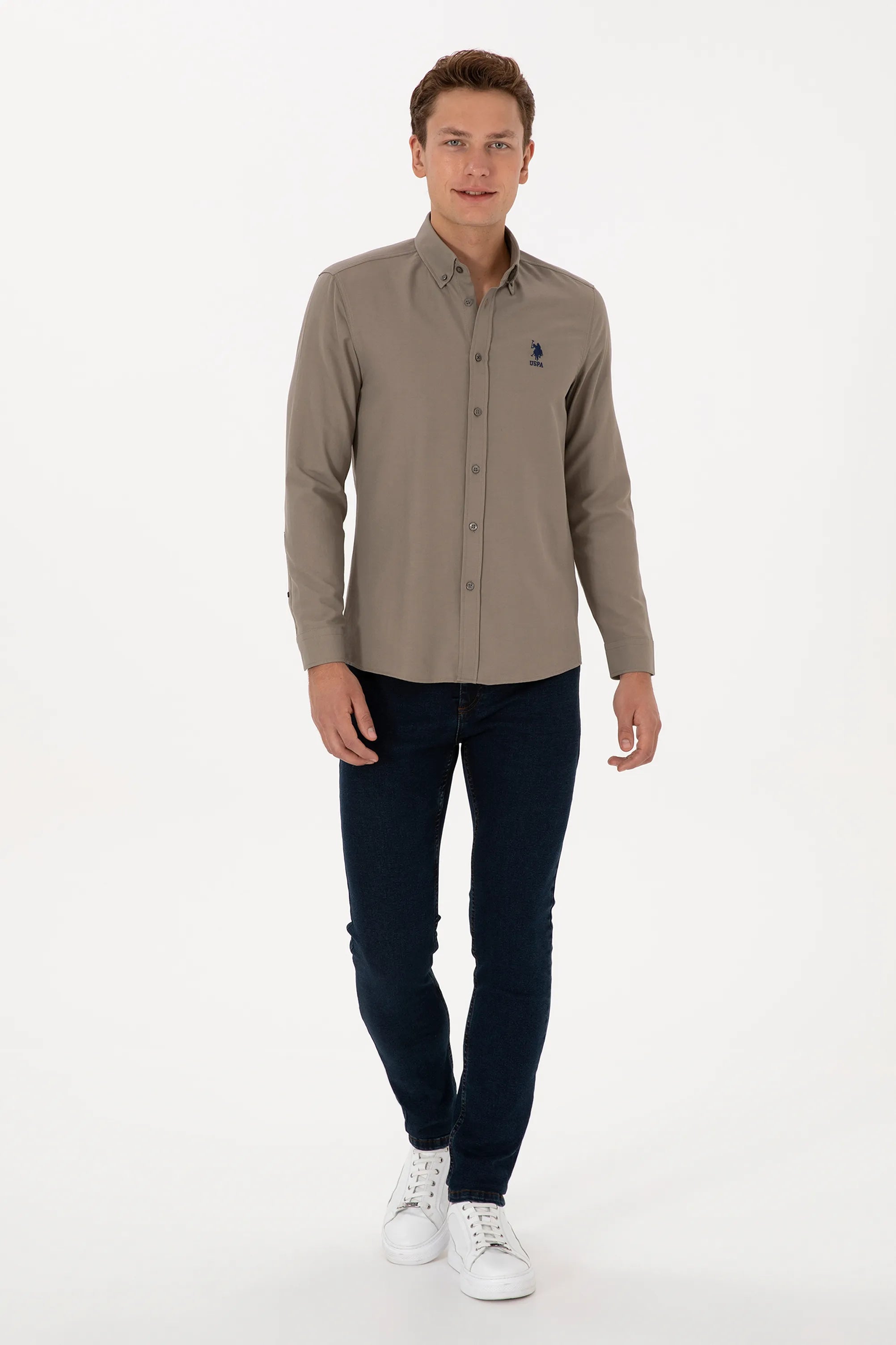 U.S. Polo Assn. Grey Men Vison Shirt Long Sleeve SKU: G081GL0040 2083841_VR052 Image 04