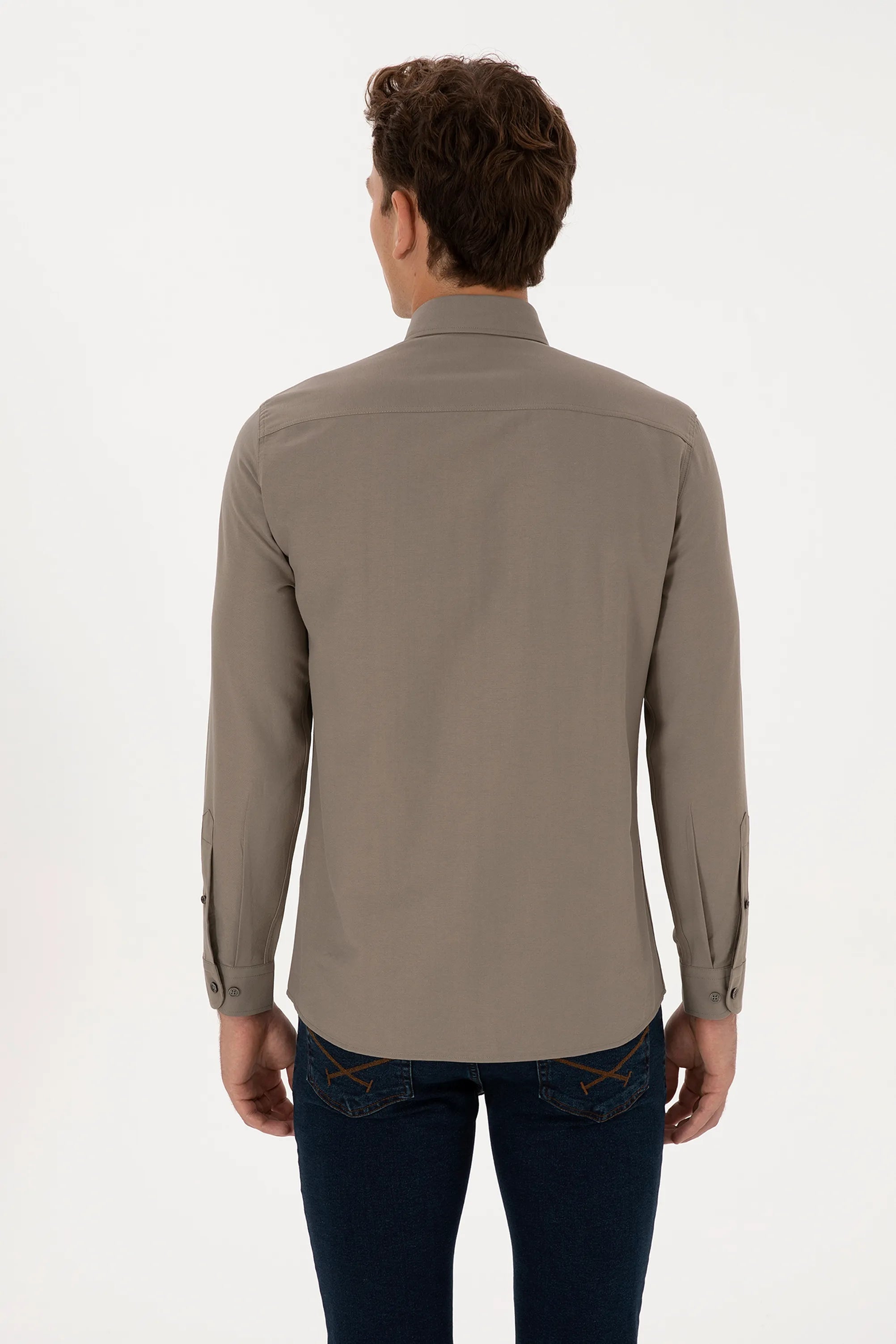 U.S. Polo Assn. Grey Men Vison Shirt Long Sleeve SKU: G081GL0040 2083841_VR052 Image 05
