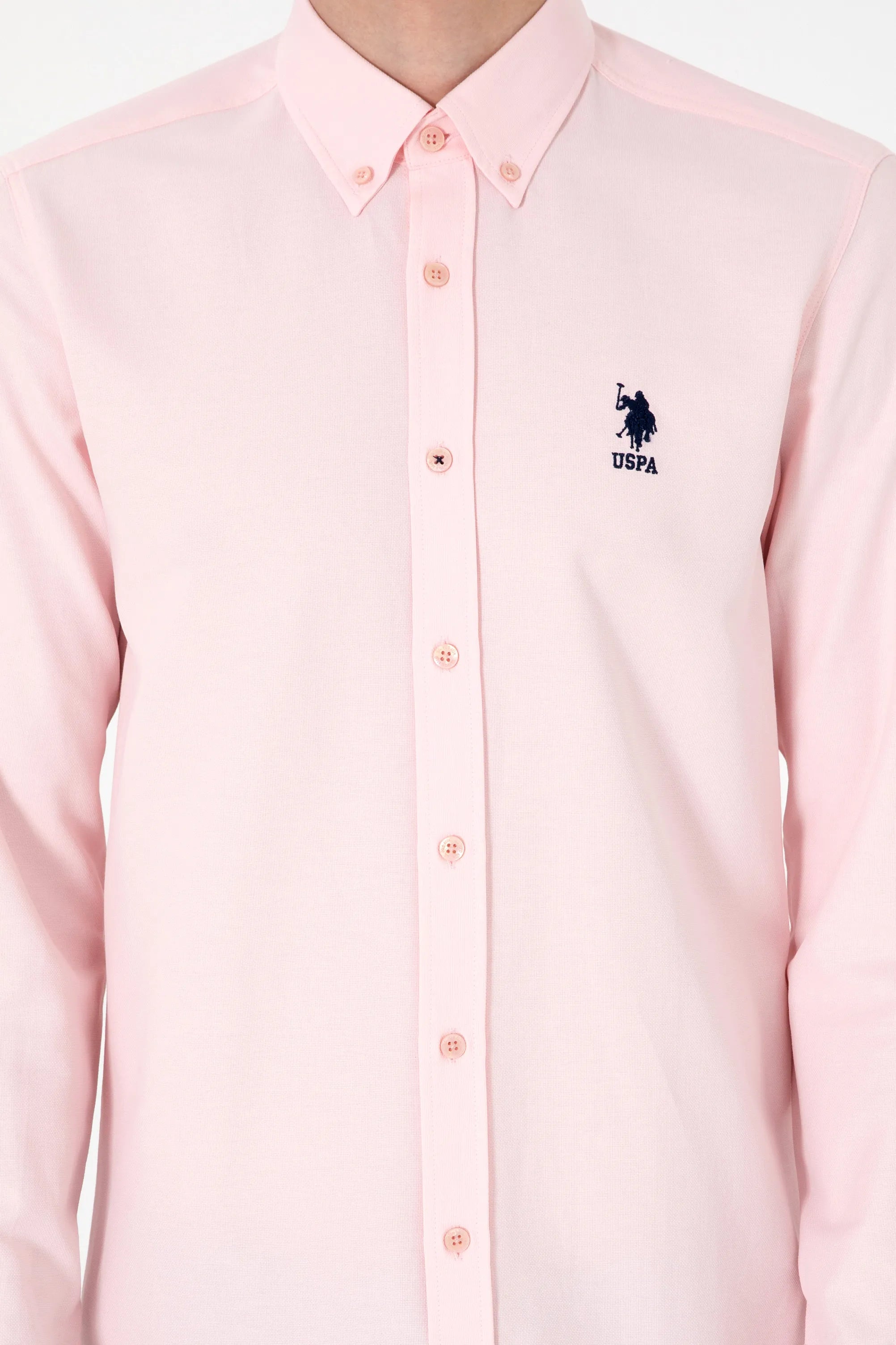 U.S. Polo Assn. Pink Men Pink Shirt Long Sleeve SKU: G081GL0040 2083841_VR078 Image 06