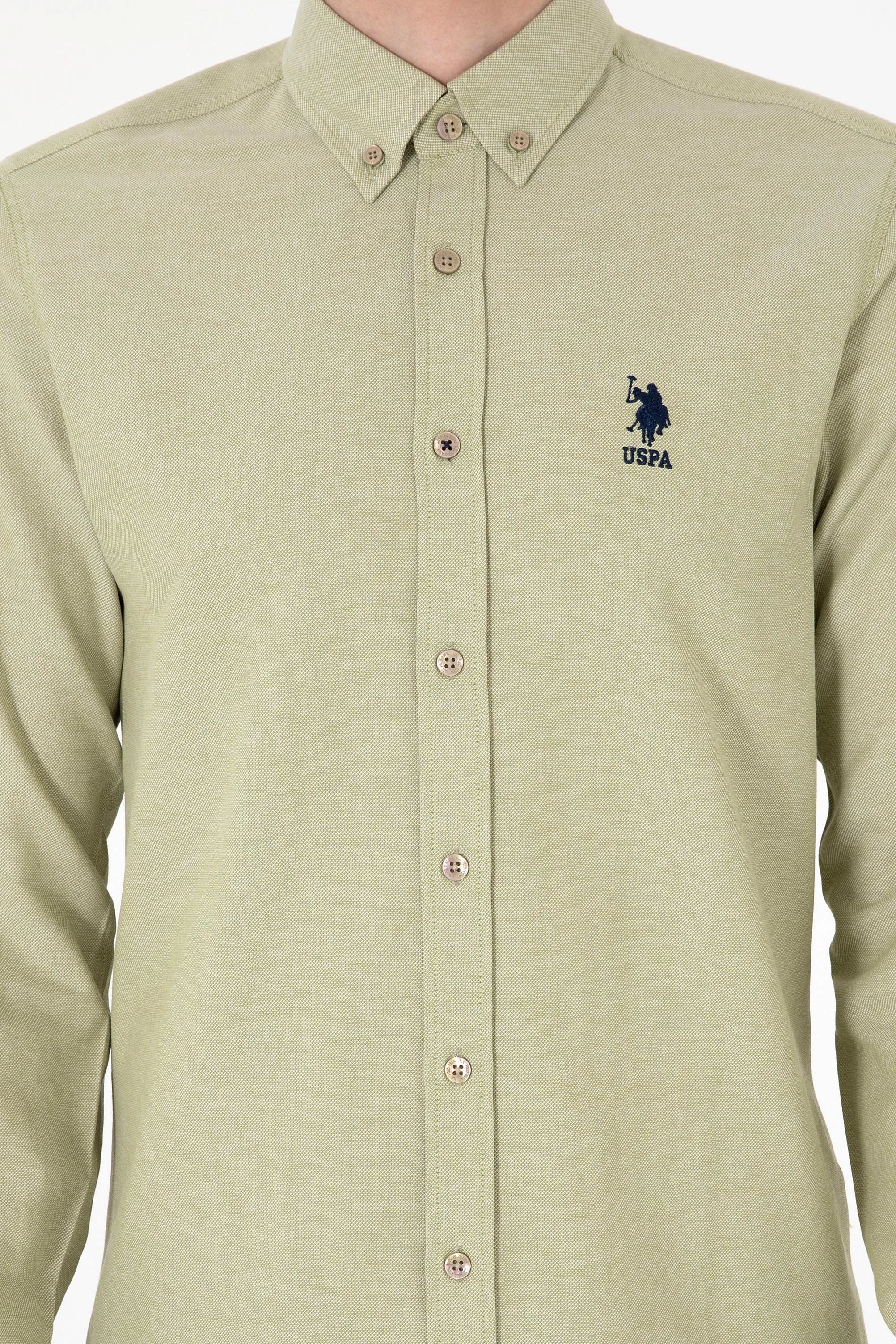 U.S. Polo Assn. Soft Green Men Soft Green Shirt Long Sleeve SKU: G081GL0040 2083841_VR183 Image 06