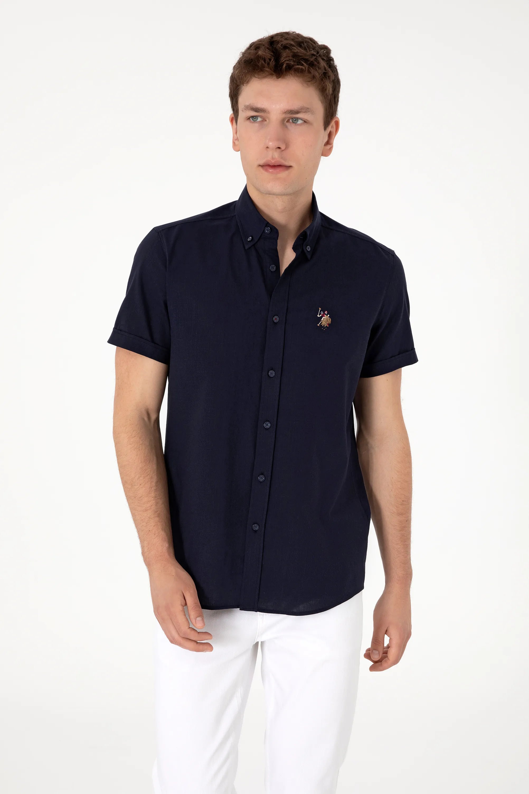 U.S. Polo Assn. Navy Blue Men Navy Blue Shirt SKU: G081GL0040 2083854_VR033 Image 03