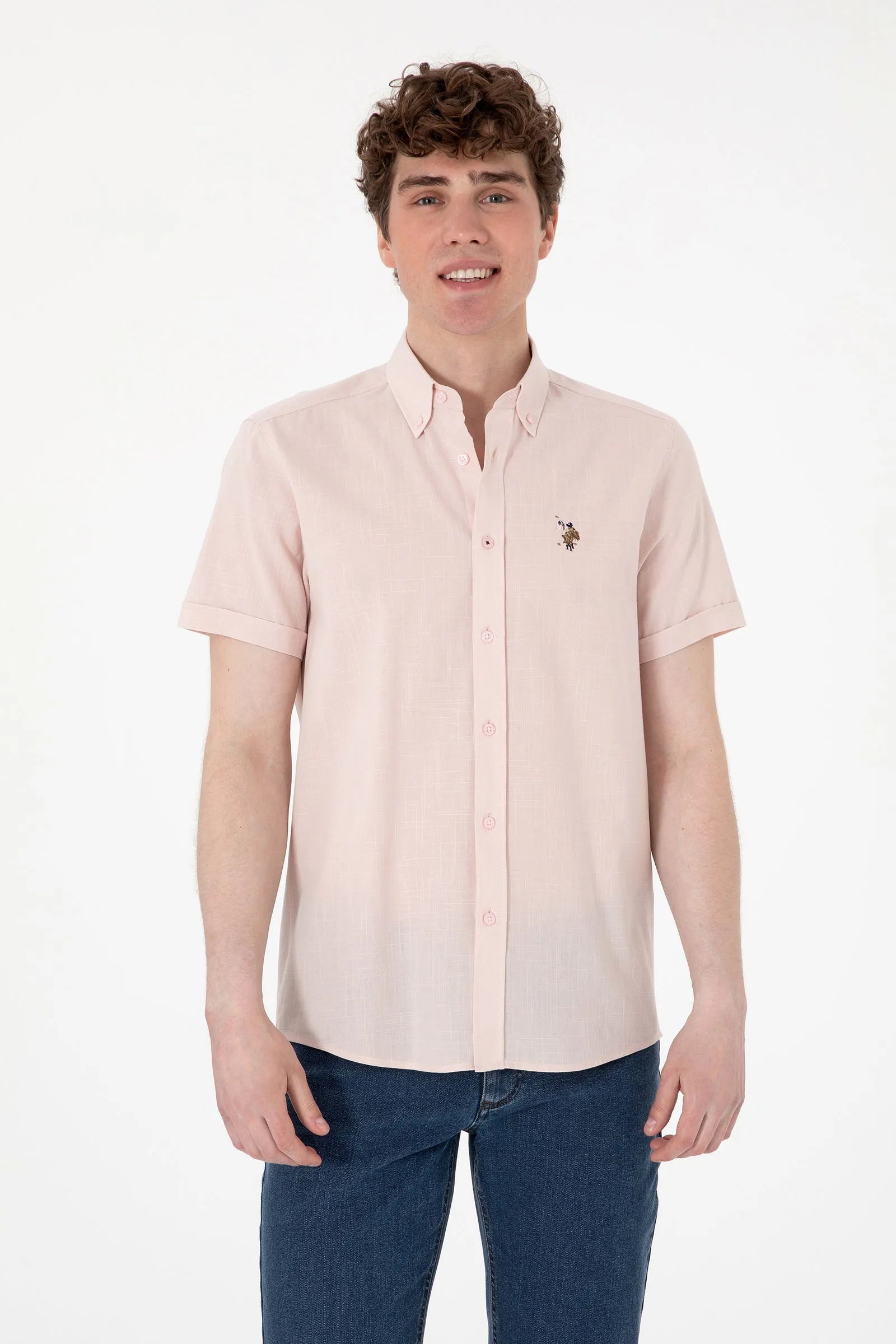 U.S. Polo Assn. Pink Men Pink Shirt SKU: G081GL0040 2083854_VR042 Image 01