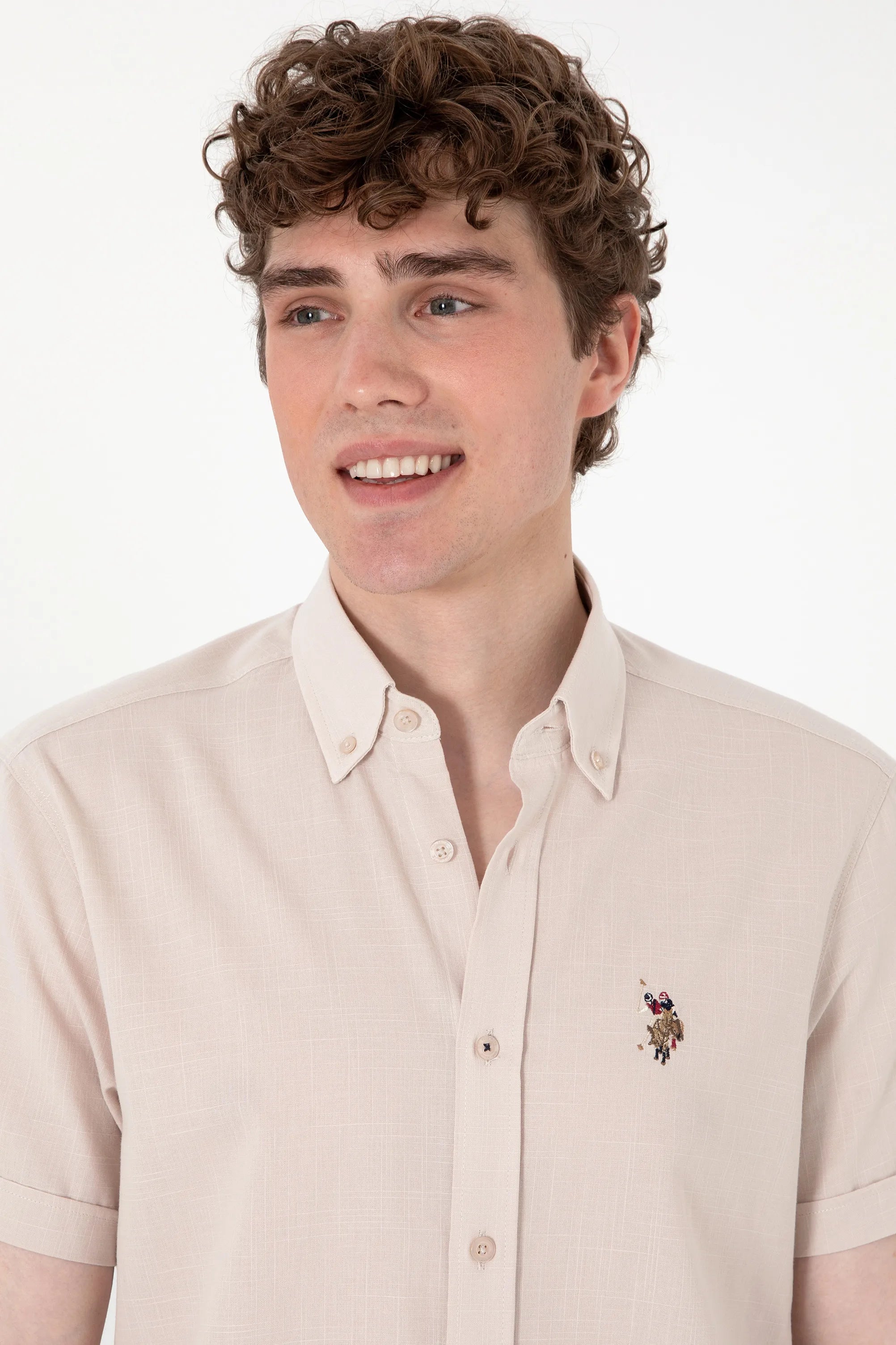 U.S. Polo Assn. Beige Men Stone Shirt SKU: G081GL0040 2083854_VR049 Image 02