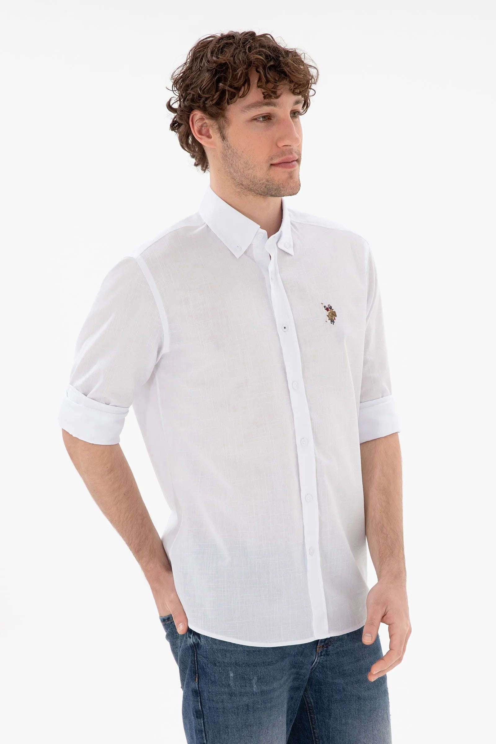 U.S. Polo Assn. White Men White Shirt Long Sleeve SKU: G081GL0040 2084002_VR013 Image 01