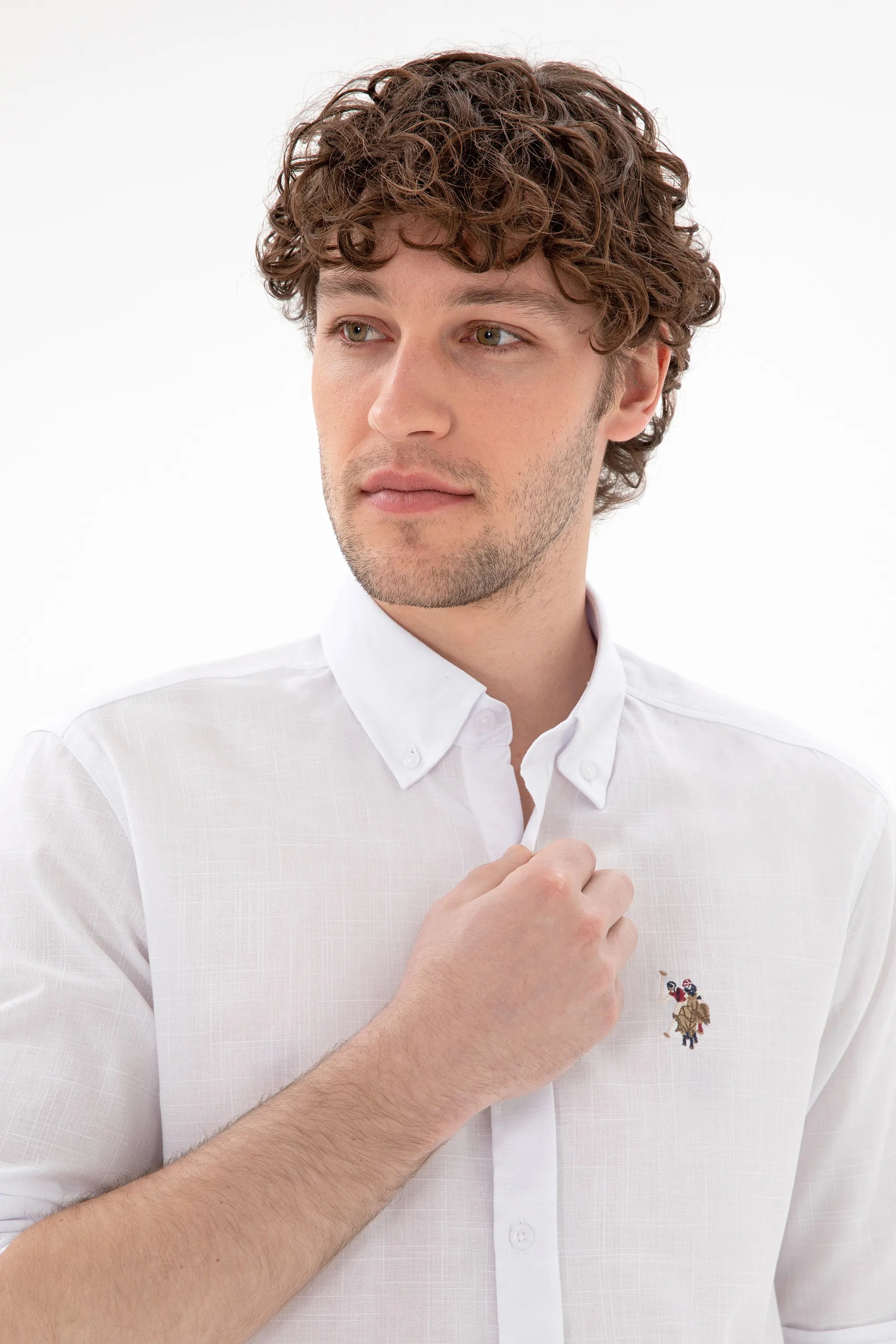 U.S. Polo Assn. White Men White Shirt Long Sleeve SKU: G081GL0040 2084002_VR013 Image 02
