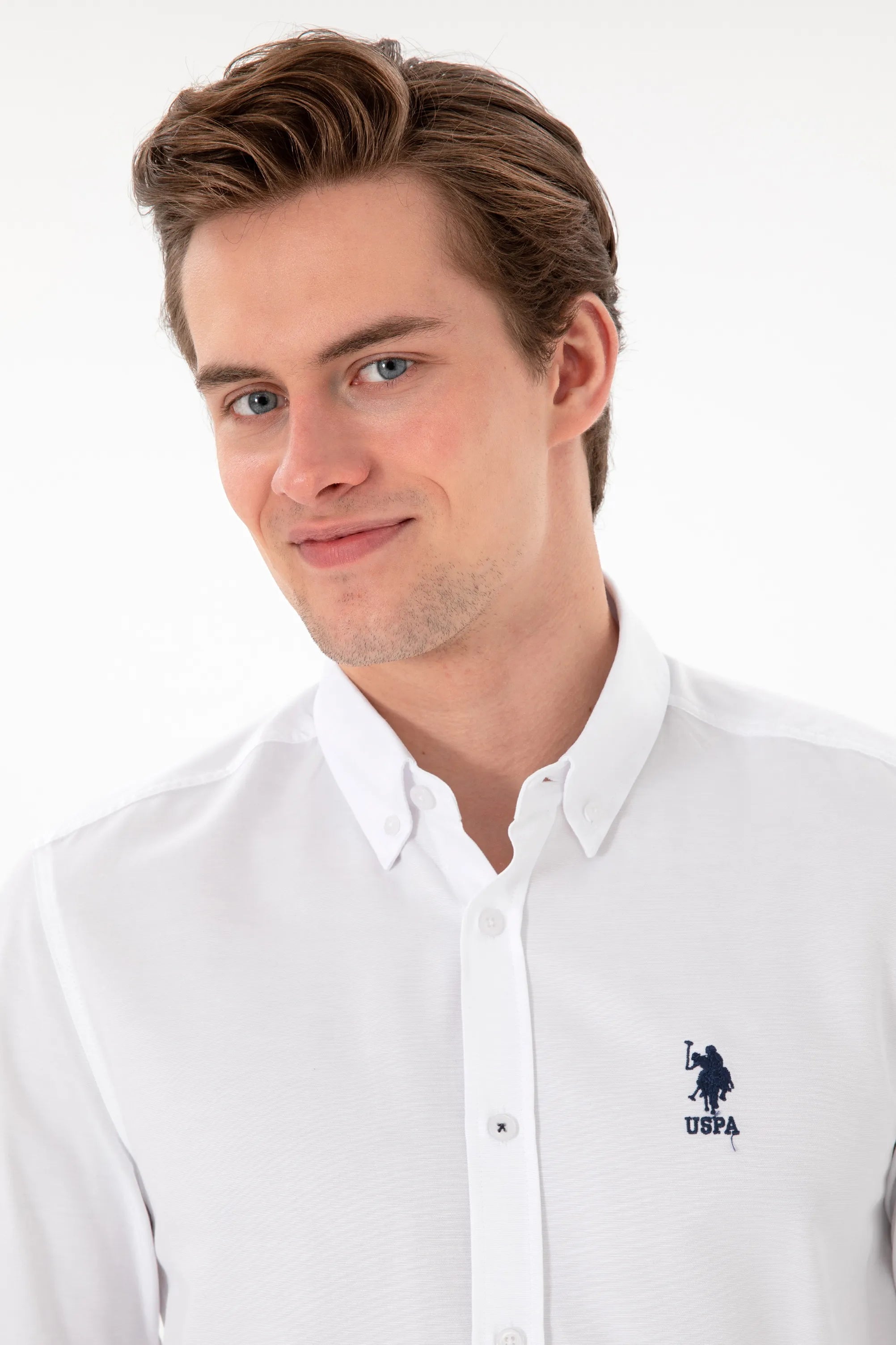 U.S. Polo Assn. White Men White Shirt Long Sleeve SKU: G081GL0040 2084085_VR013 Image 02