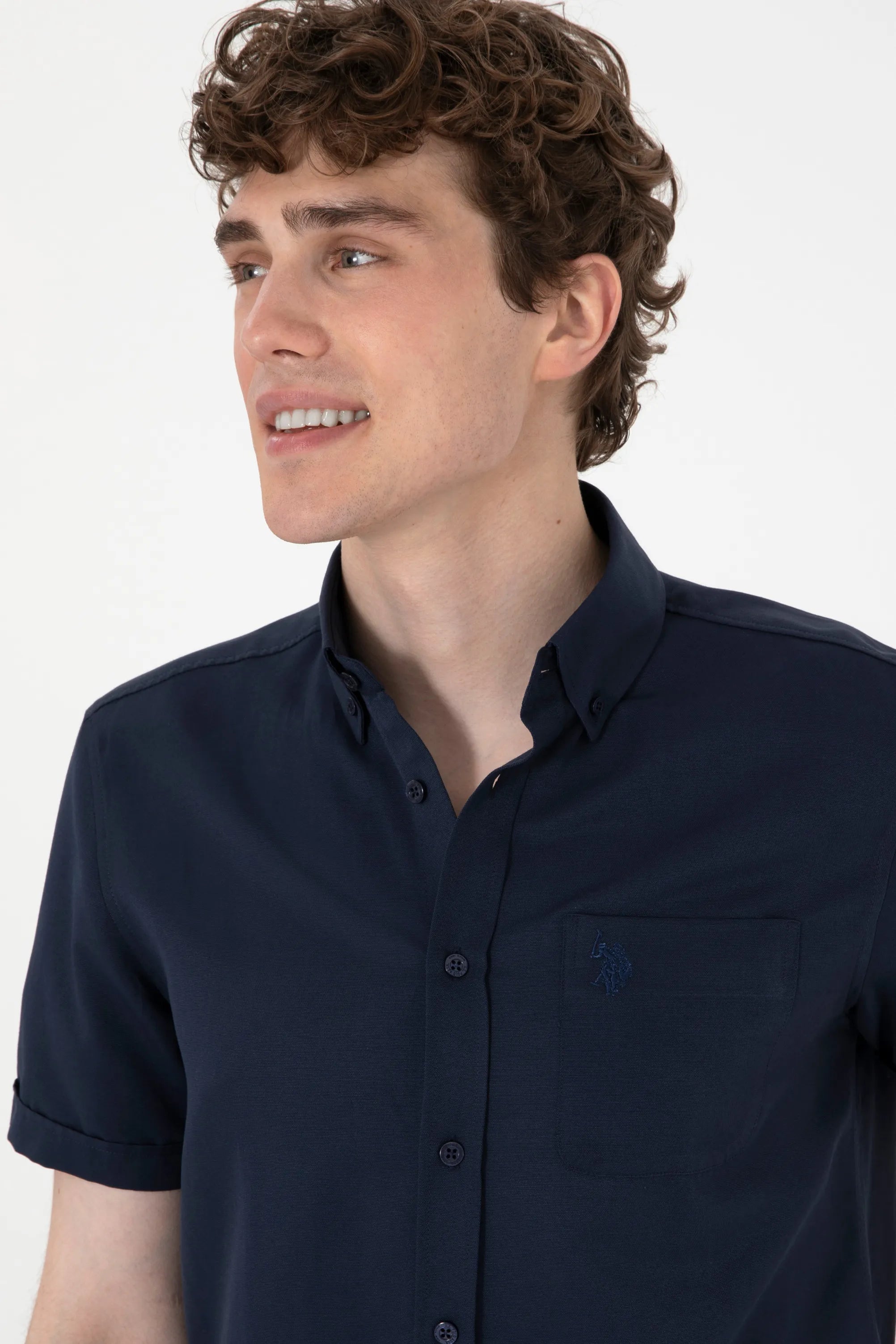 U.S. Polo Assn. Blue Men Navy Blue Shirt SKU: G081GL0040 2084143_VR033 Image 02