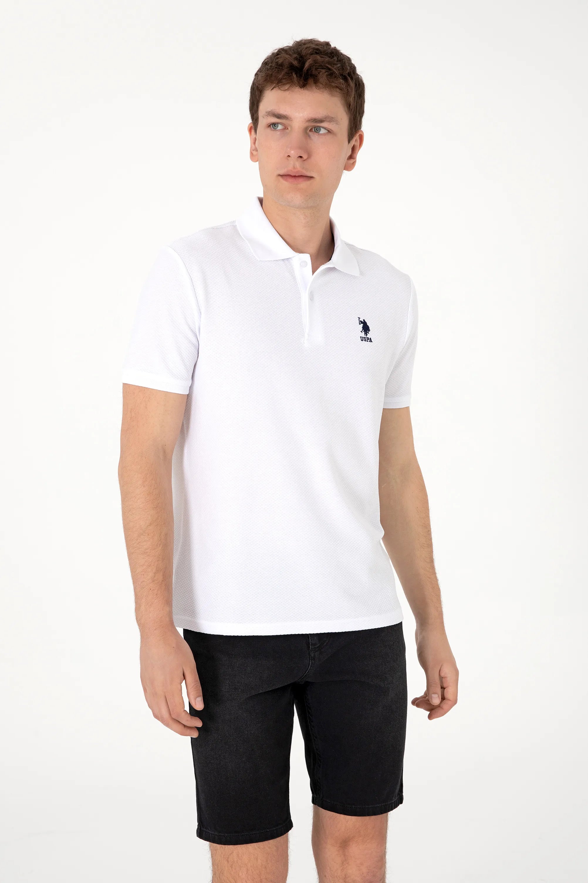 U.S. Polo Assn. White Men White Regular Fit Polo Shirt SKU: G081GL0110 2106339_VR013 Image 03