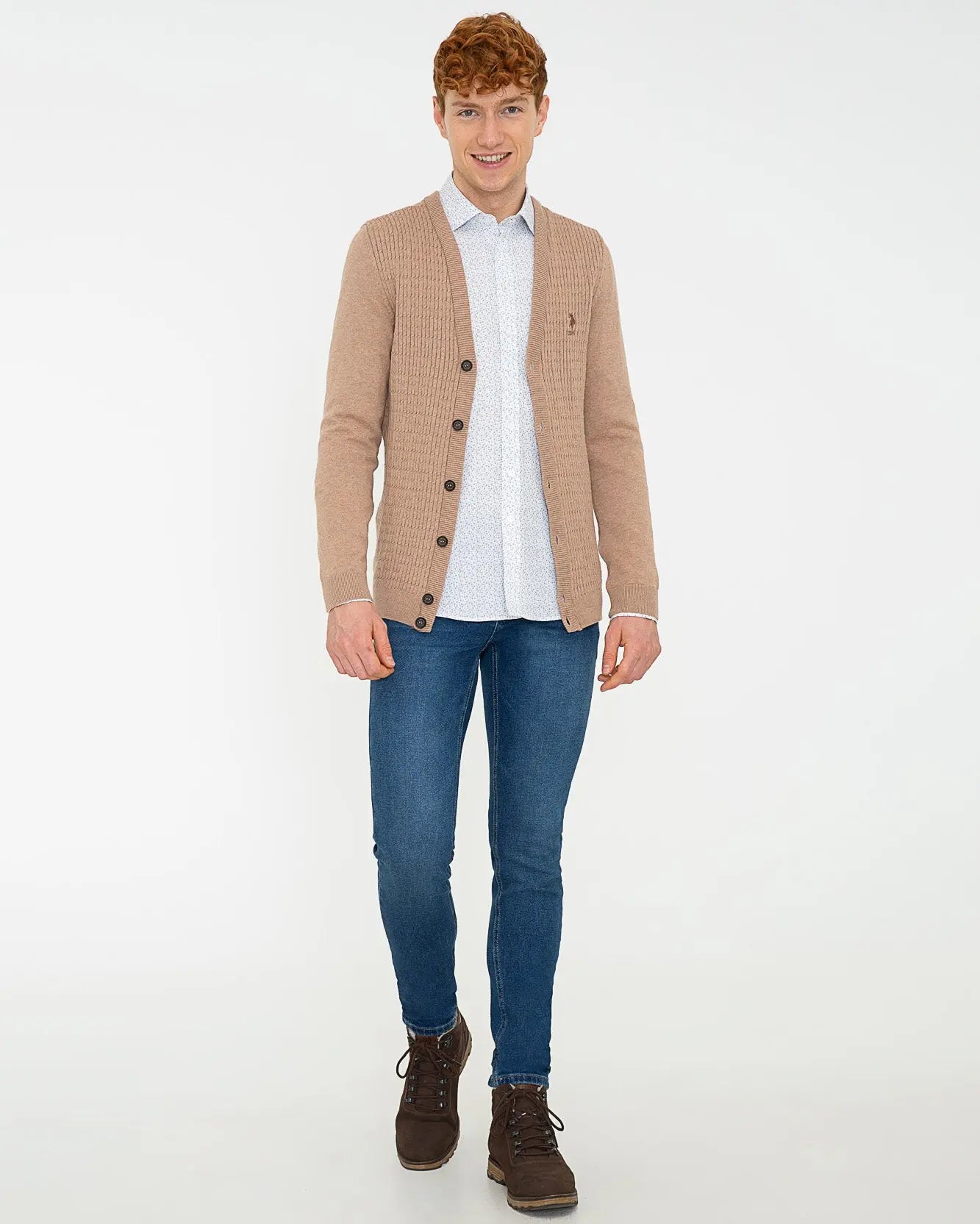 Beige Knitting Cardigan - BEVAVA