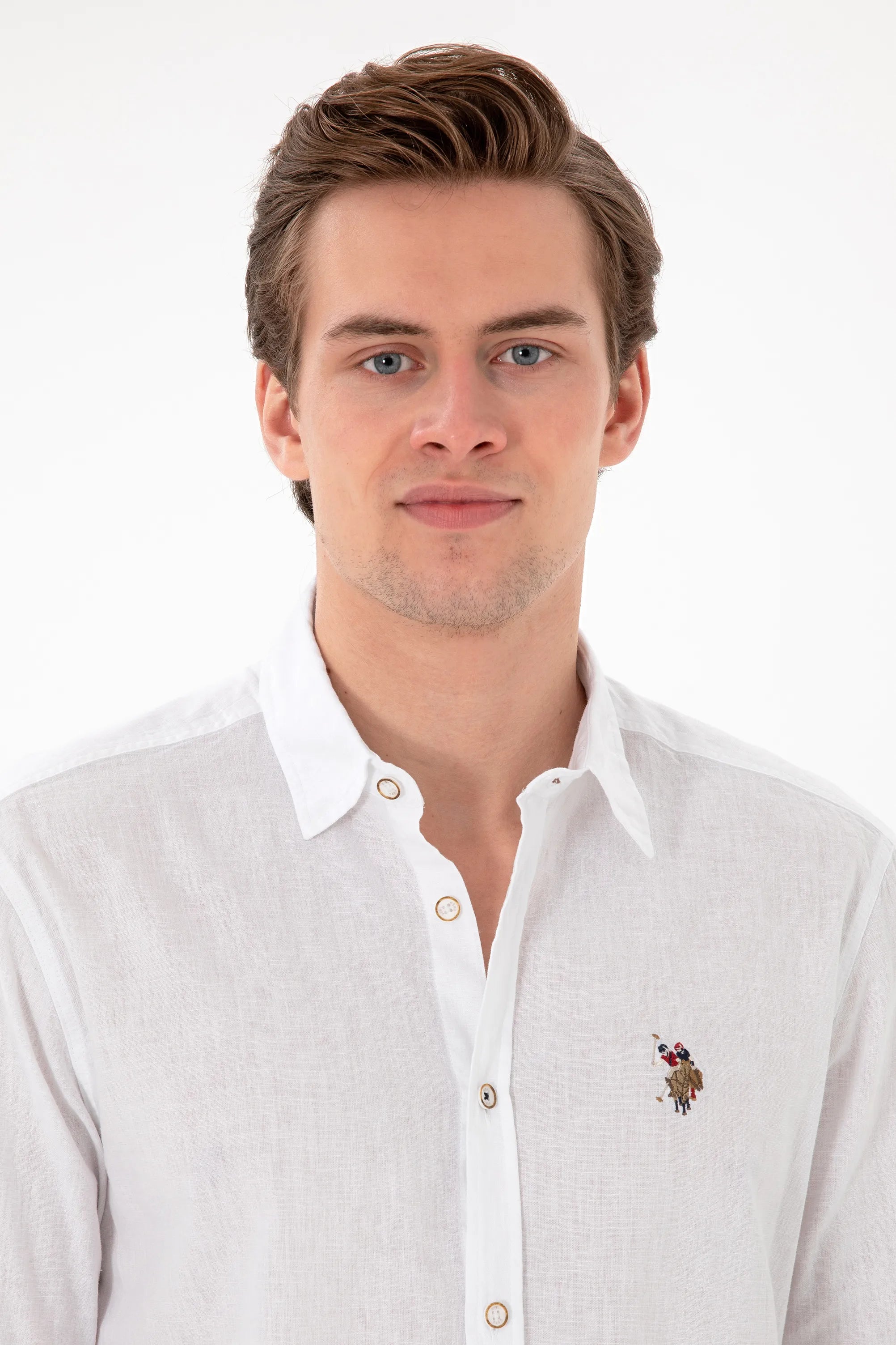 U.S. Polo Assn. White Men White Shirt Long Sleeve SKU: G081SZ0040 2082527_VR013 Image 02
