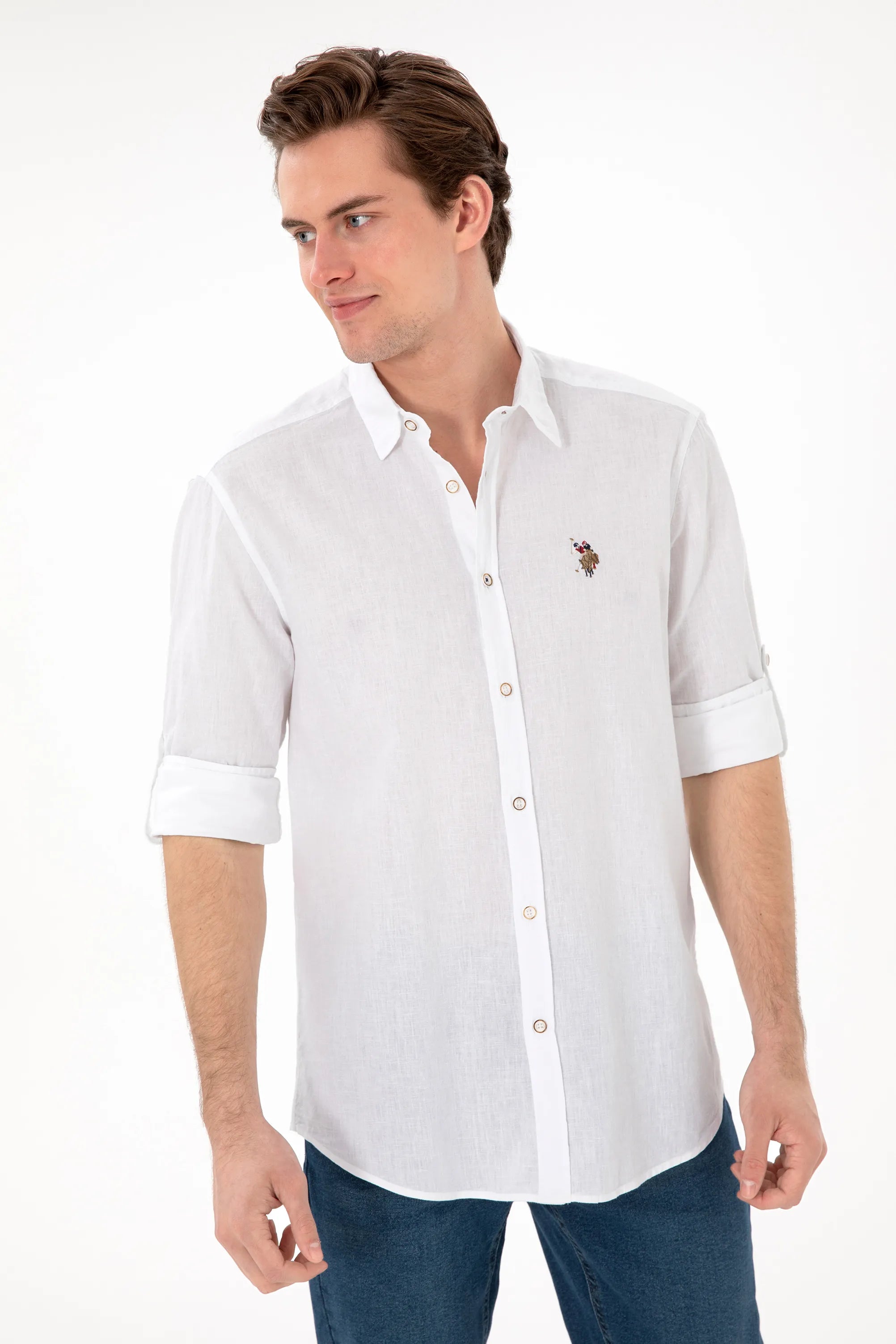 U.S. Polo Assn. White Men White Shirt Long Sleeve SKU: G081SZ0040 2082527_VR013 Image 03