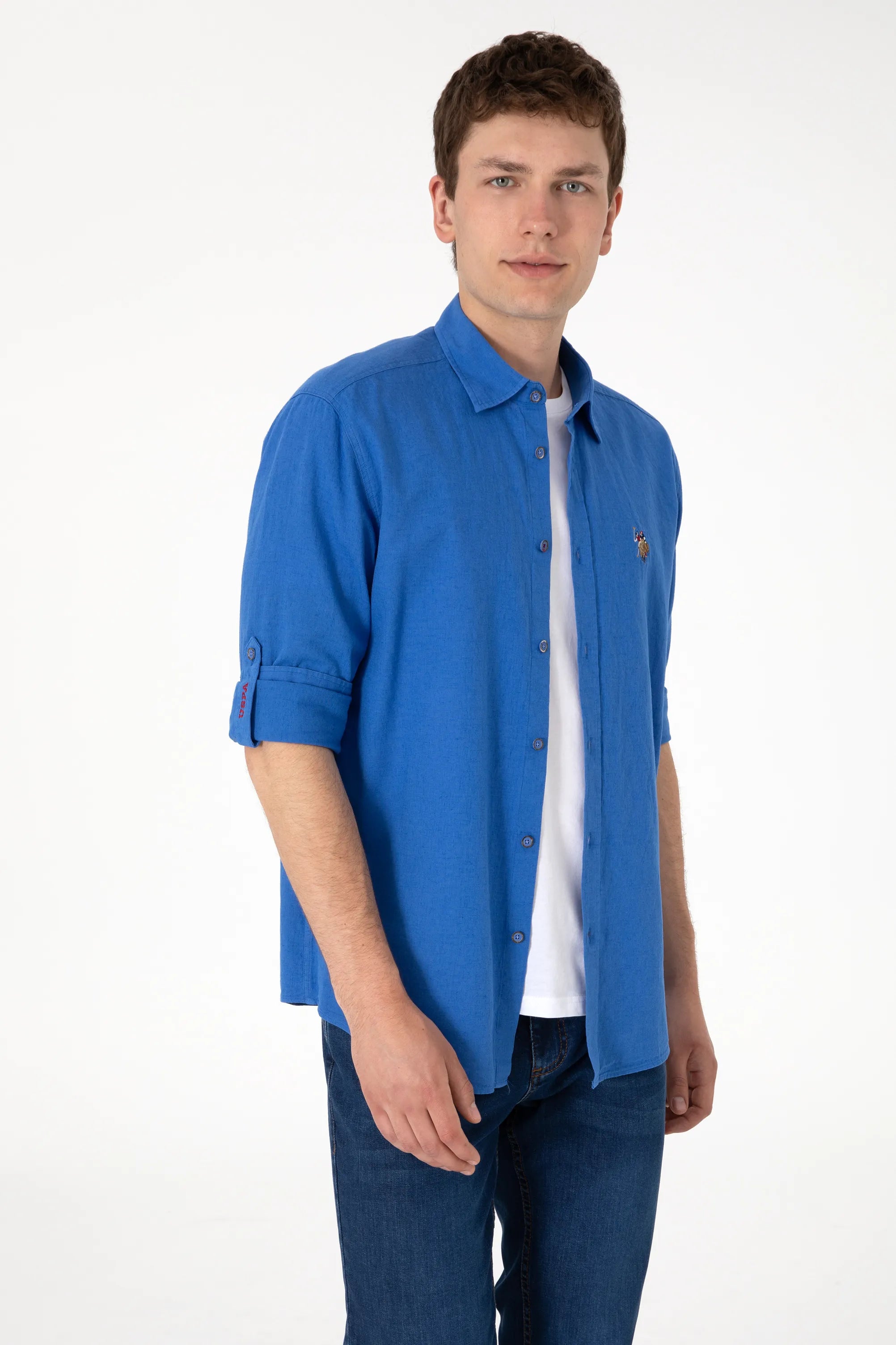 U.S. Polo Assn. Indigo Men Indigo Shirt Long Sleeve SKU: G081SZ0040 2082527_VR028 Image 04