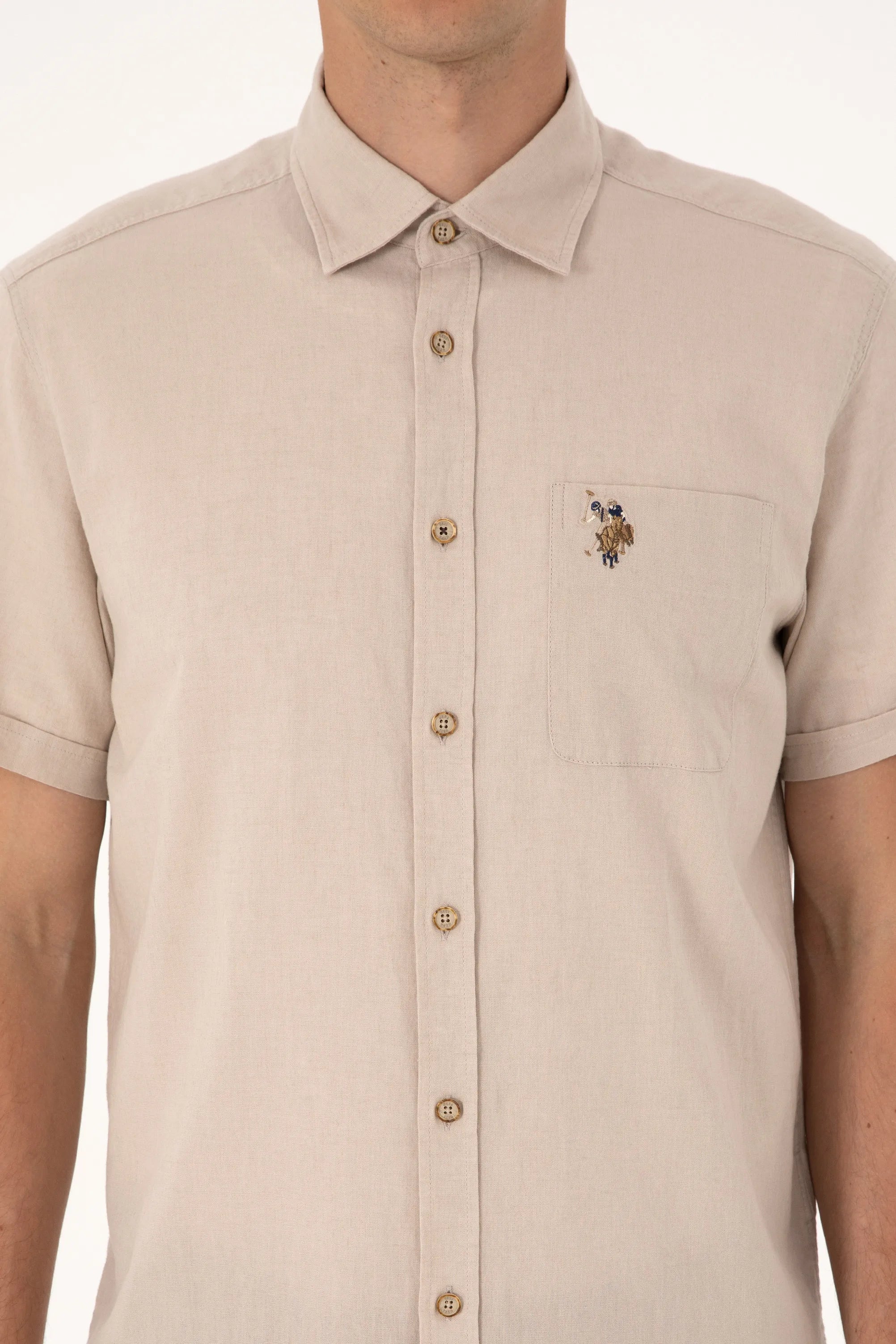 U.S. Polo Assn. Beige Men Stone Shirt SKU: G081SZ0040 2082772_VR049 Image 06