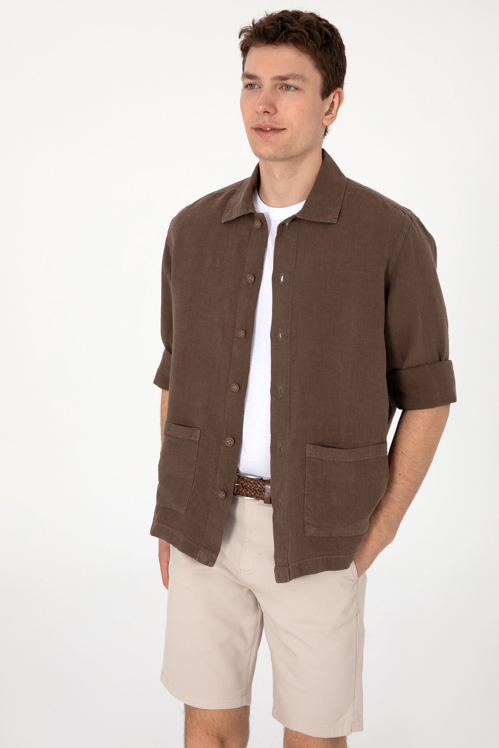 U.S. Polo Assn._Mink Linen Shirt_G081SZ0040 2103088_VR052_01