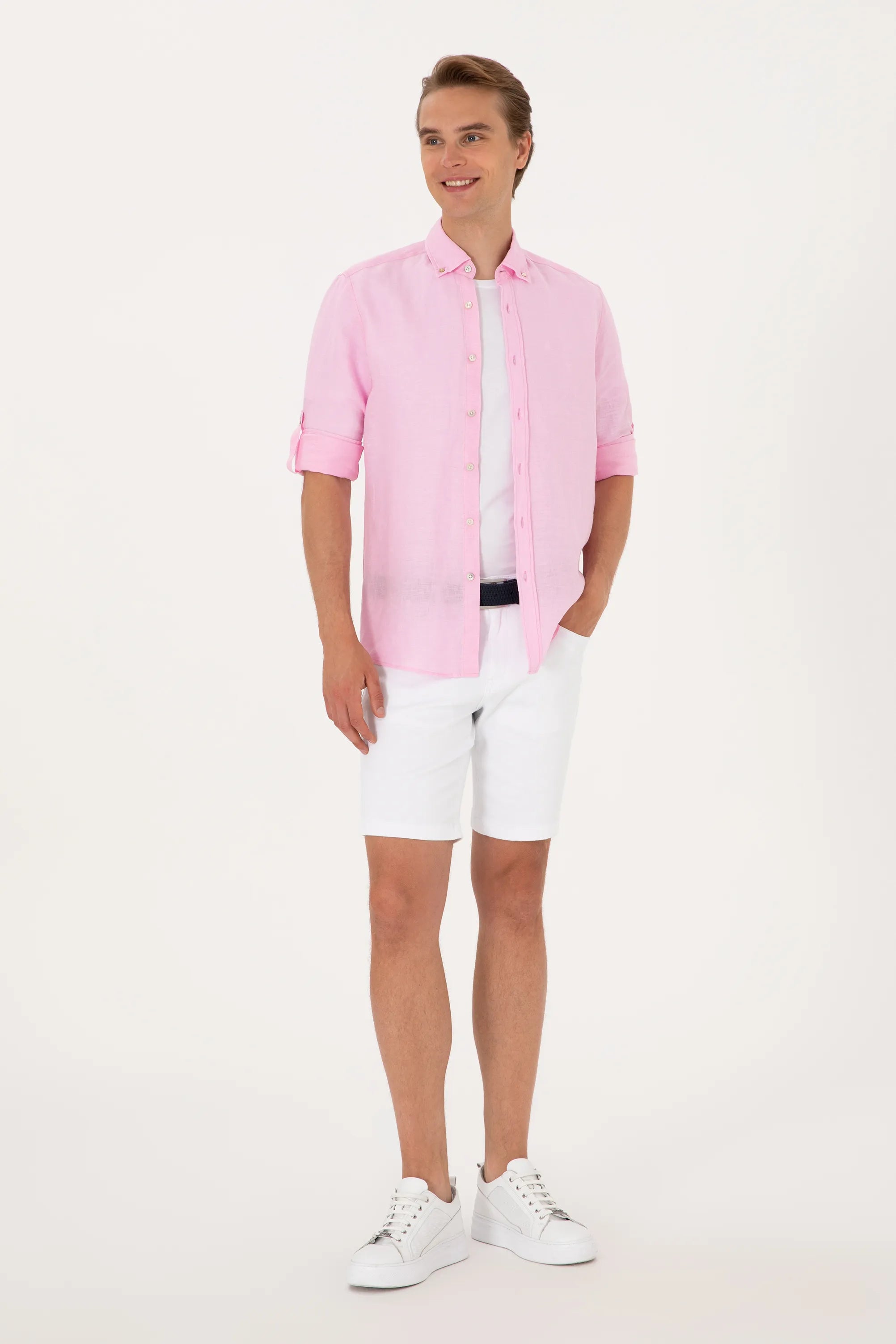 U.S. Polo Assn. Pink Men Pink Shirt Long Sleeve SKU: G081SZ0040 2103097_VR078 Image 04
