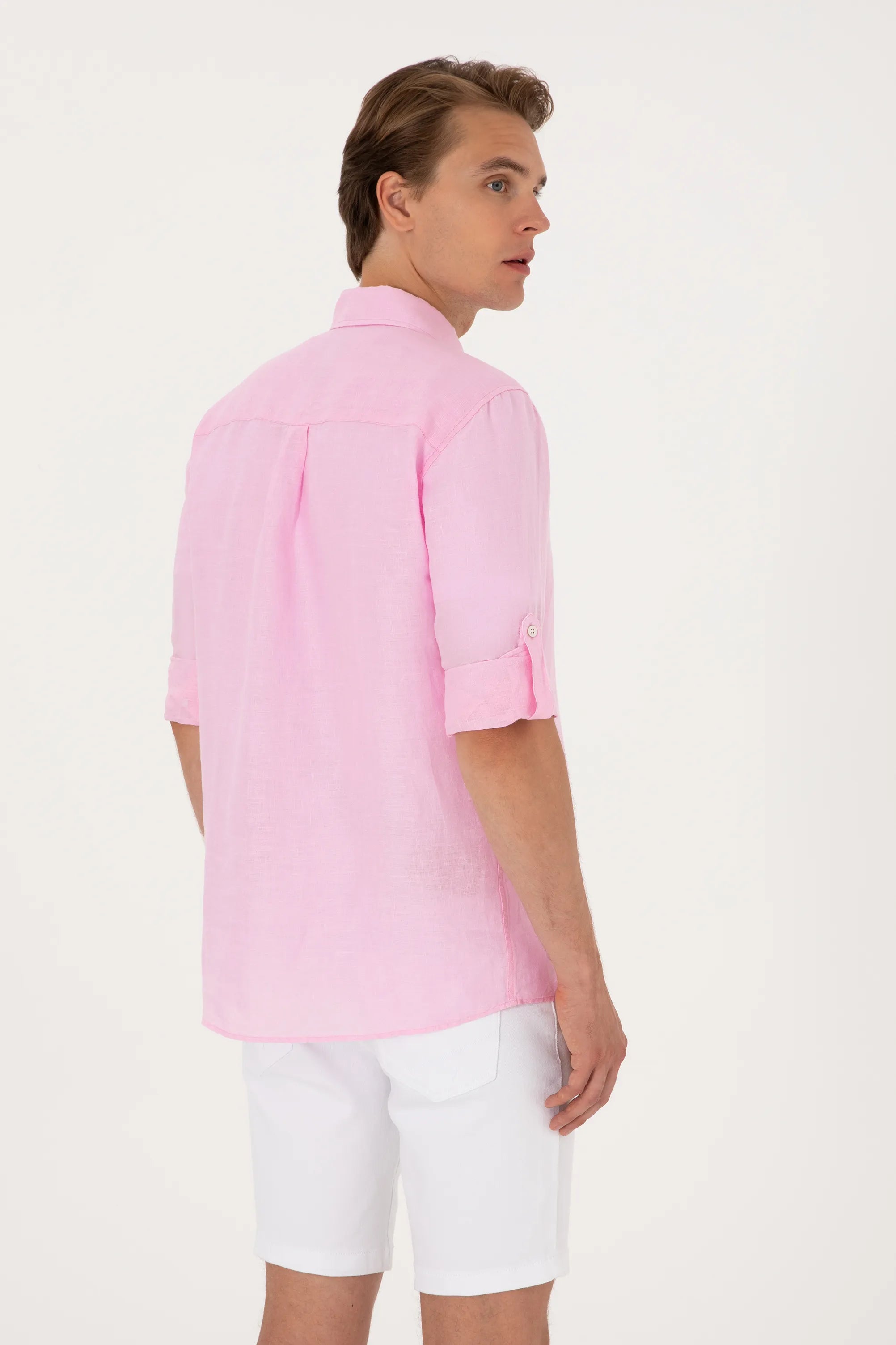 U.S. Polo Assn. Pink Men Pink Shirt Long Sleeve SKU: G081SZ0040 2103097_VR078 Image 05