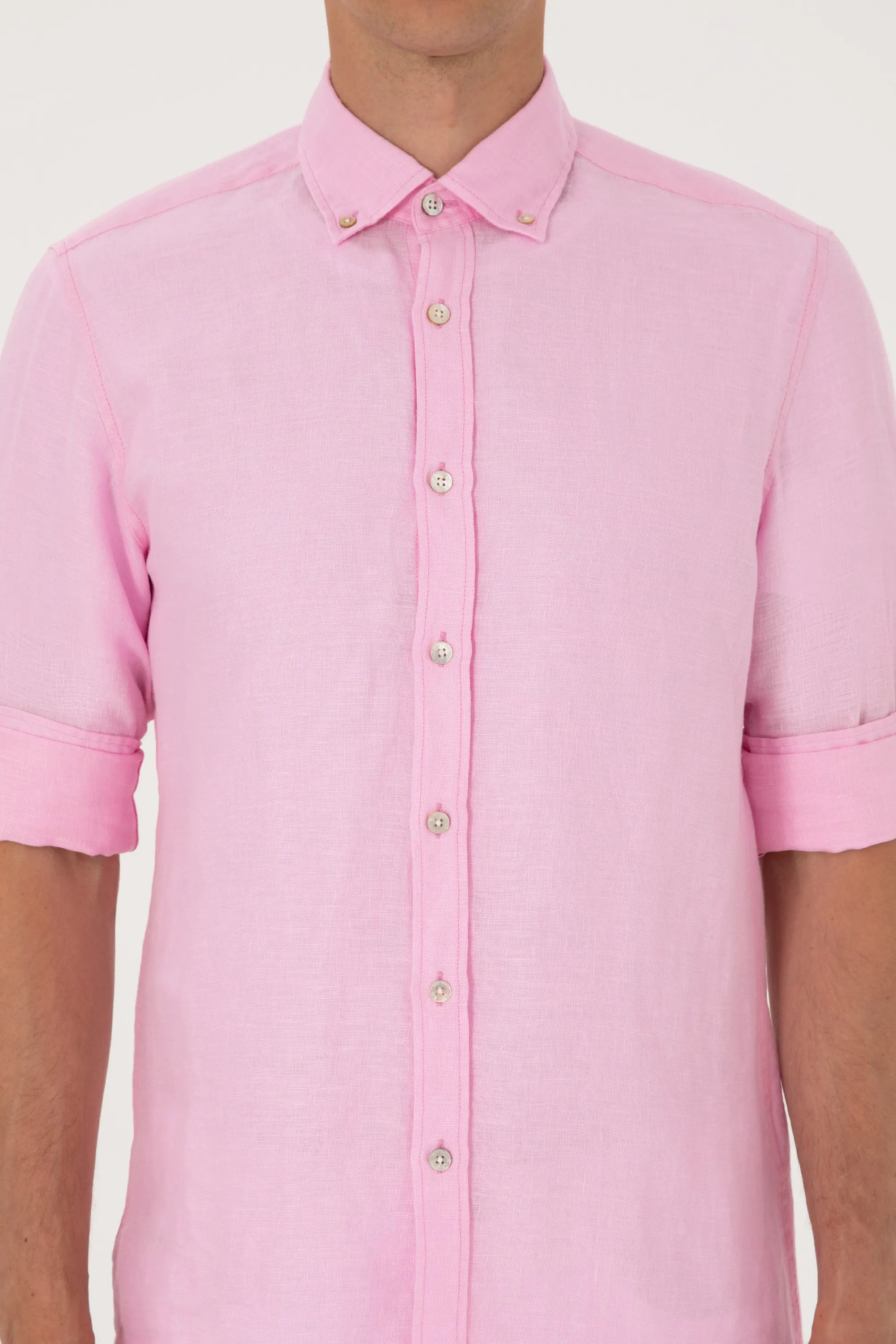U.S. Polo Assn. Pink Men Pink Shirt Long Sleeve SKU: G081SZ0040 2103097_VR078 Image 06