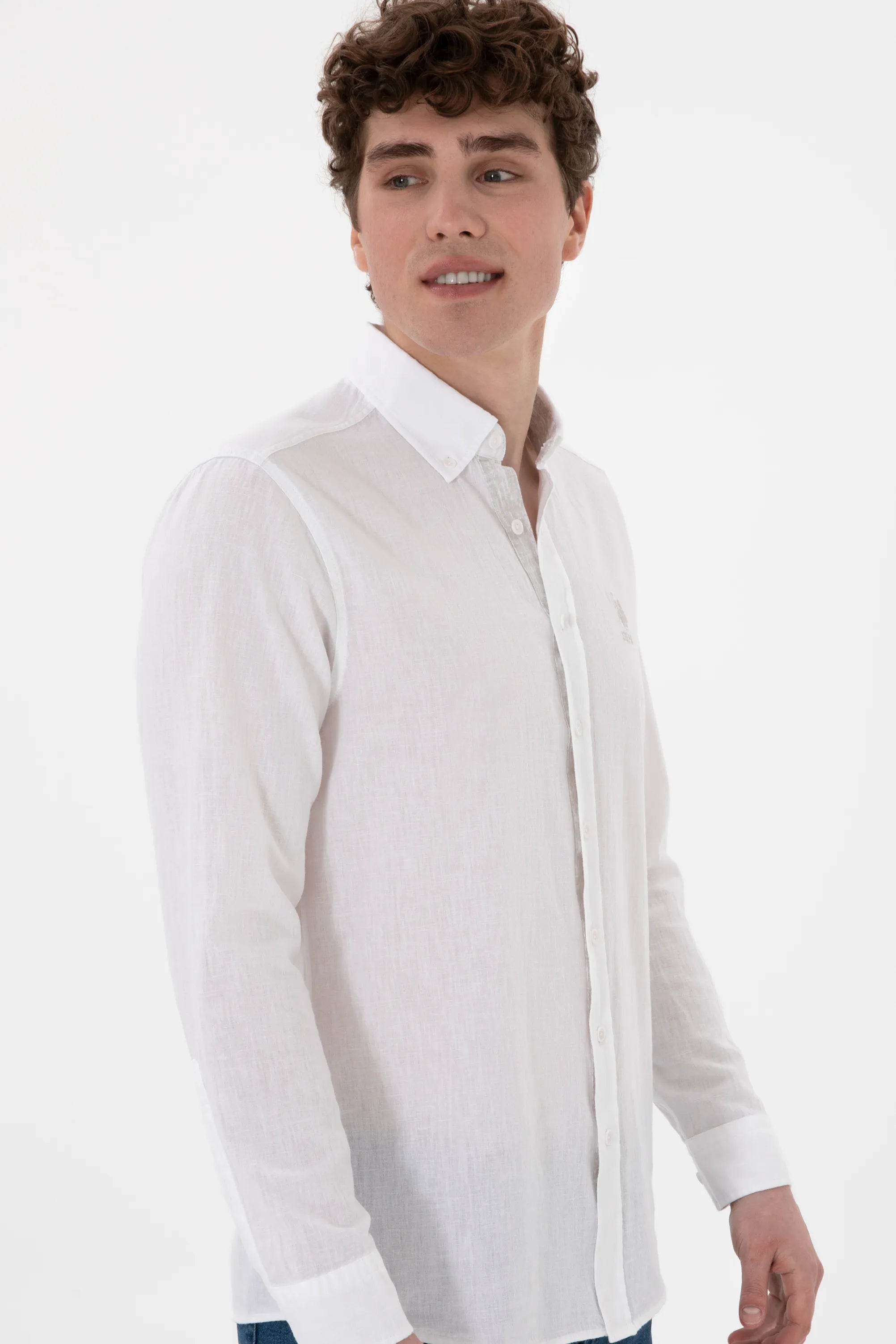 U.S. Polo Assn. White Men White Shirt Long Sleeve SKU: G081SZ0040 2104315_VR013 Image 03